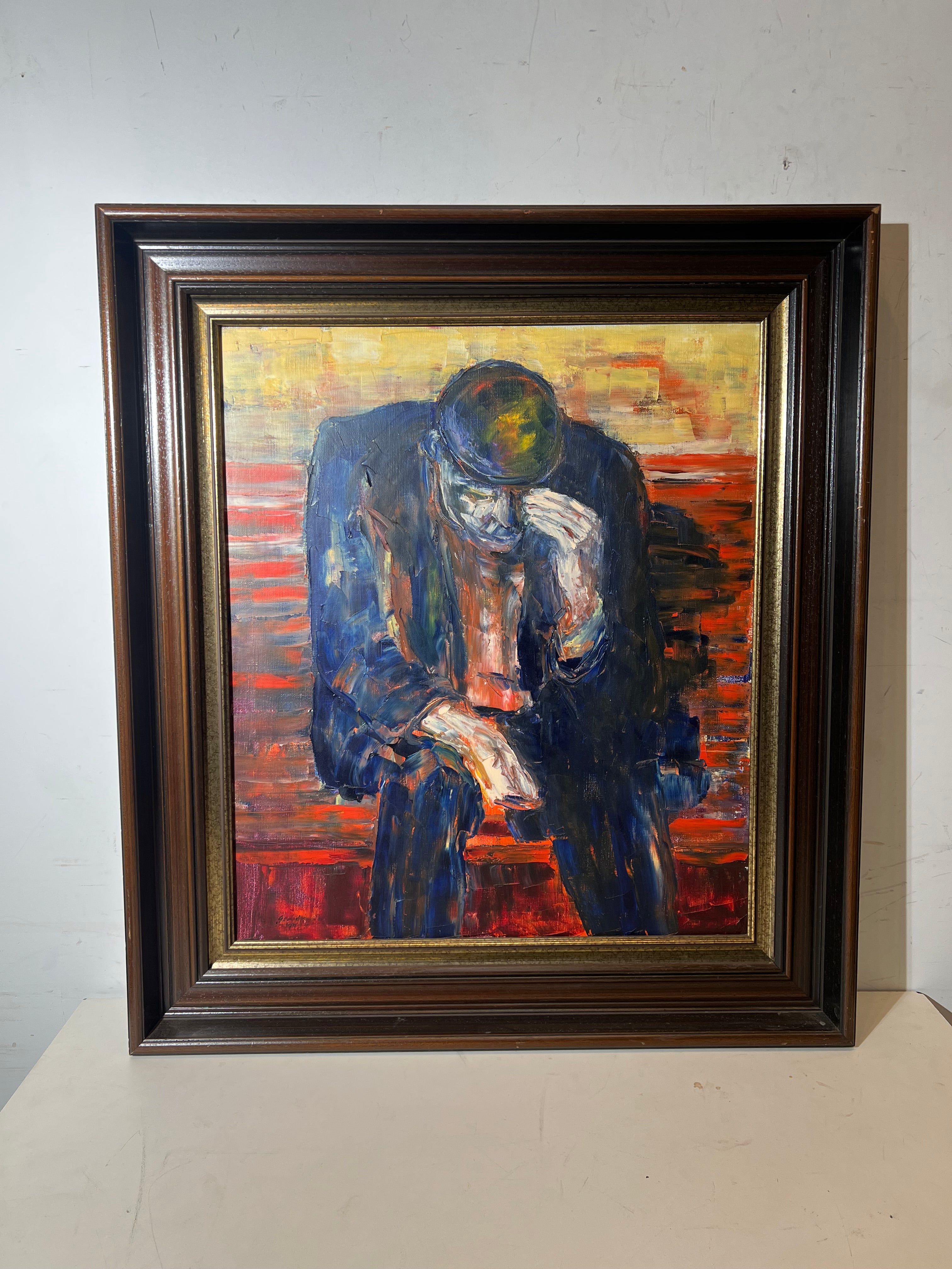 J. Grandjean “De Denker” – Expressive Oil Painting
