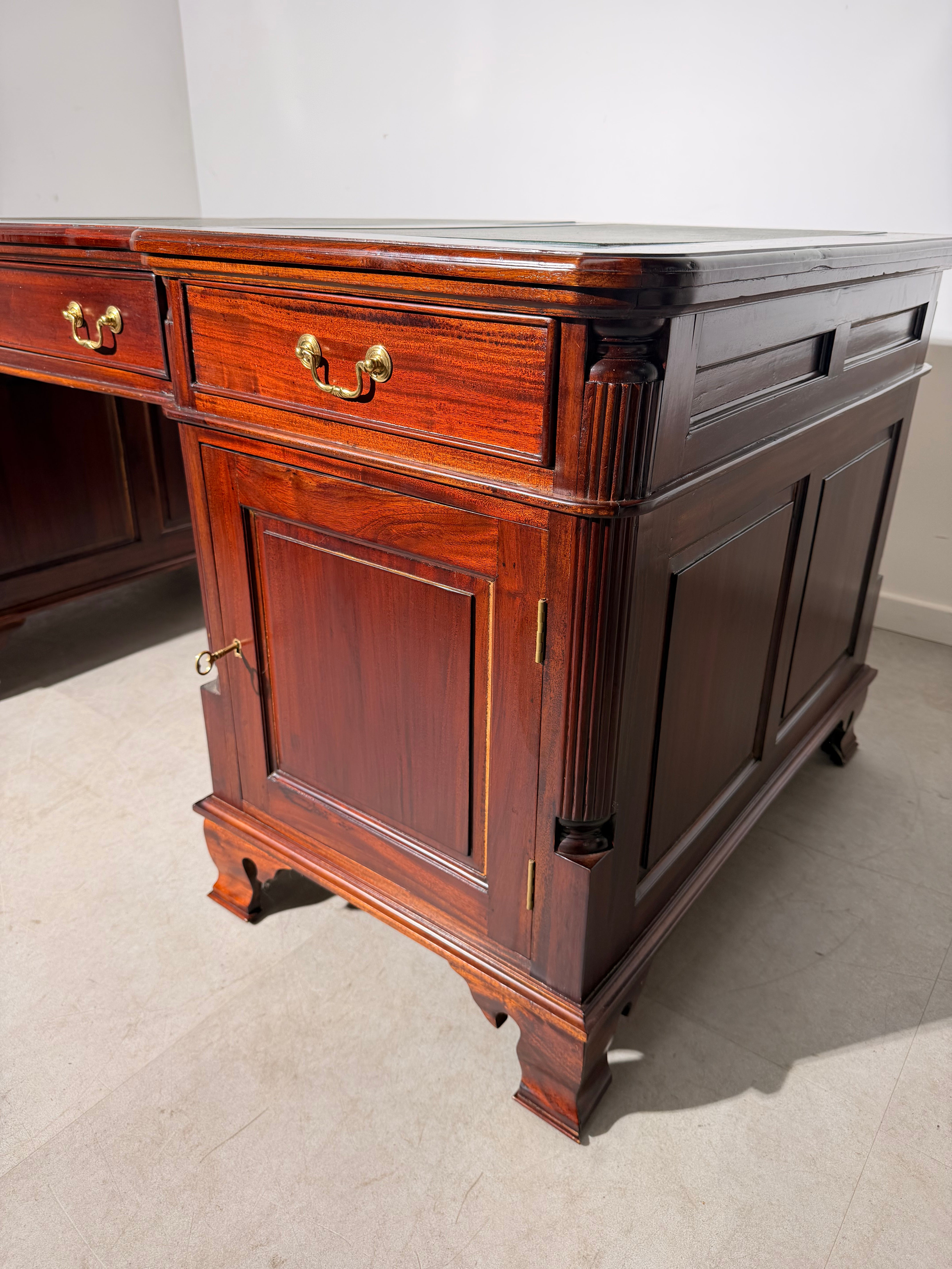 Large Double-Sided Mahogany Partner’s Desk