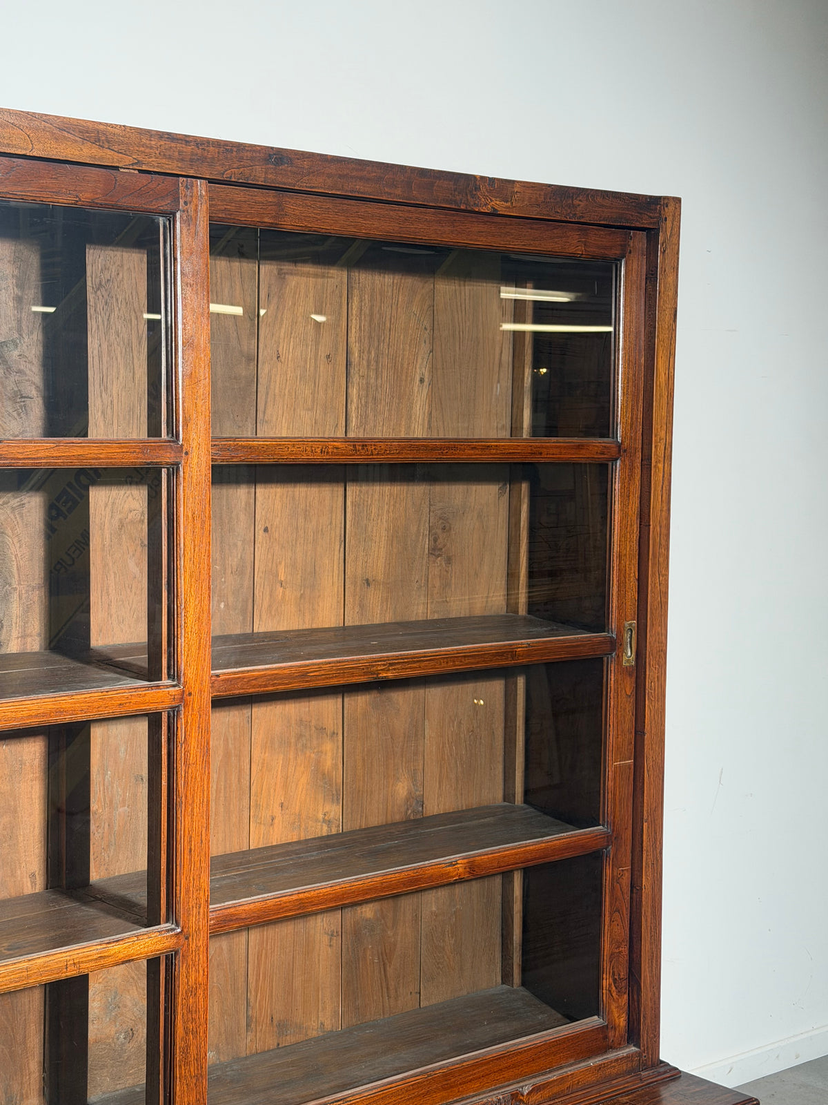 Teak Sliding Door Display Cabinet