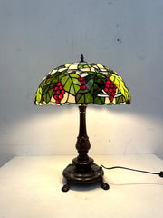 Tiffany Style Table Lamp with Grape Motif