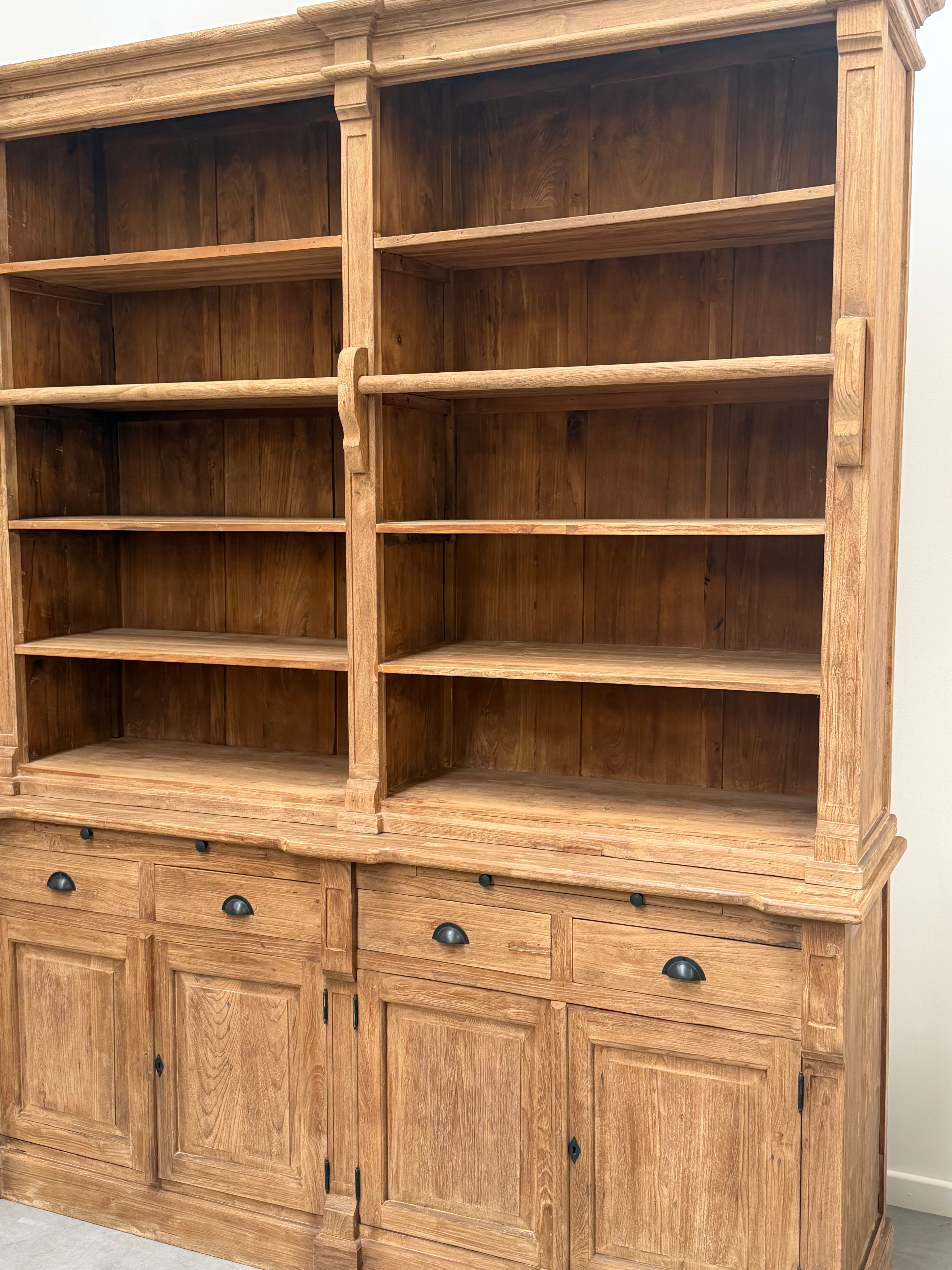 Antique Recycled Teak Bookcase Cabinet – 300 x 55 x 250 cm