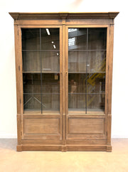 Rustic “Flamant” Oak Display Cabinet with Steel-Framed Glass Doors