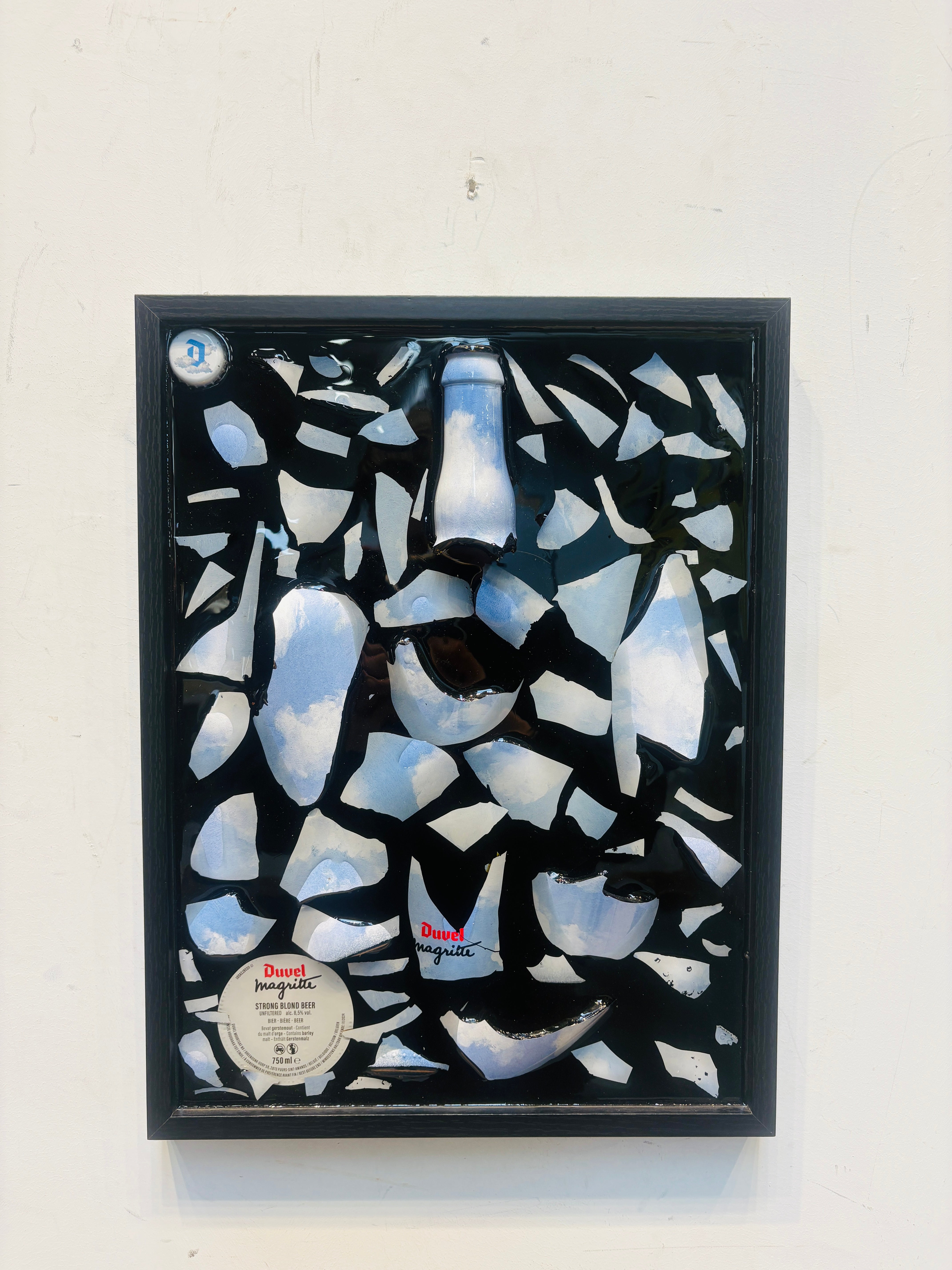 Framed Shattered Duvel Bottle Margritte Edition