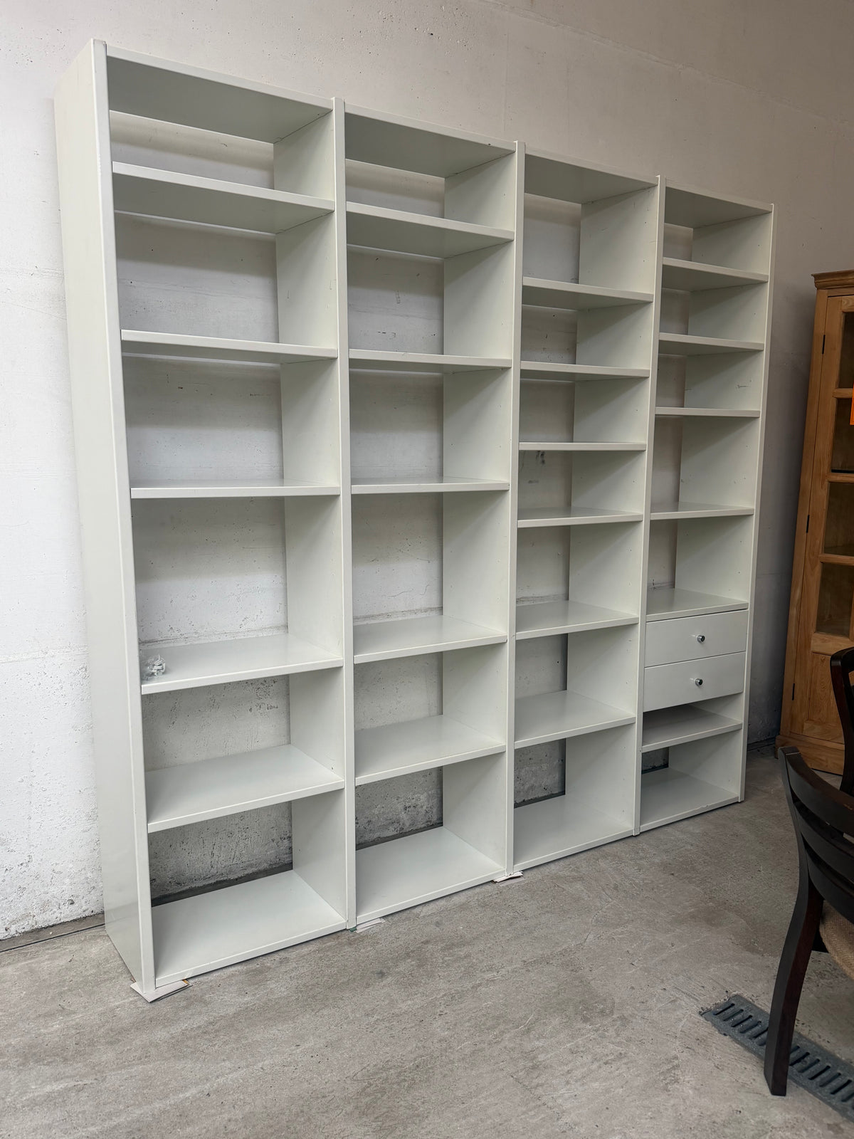 Interlübke Open Bookcase – White Modular Shelving System