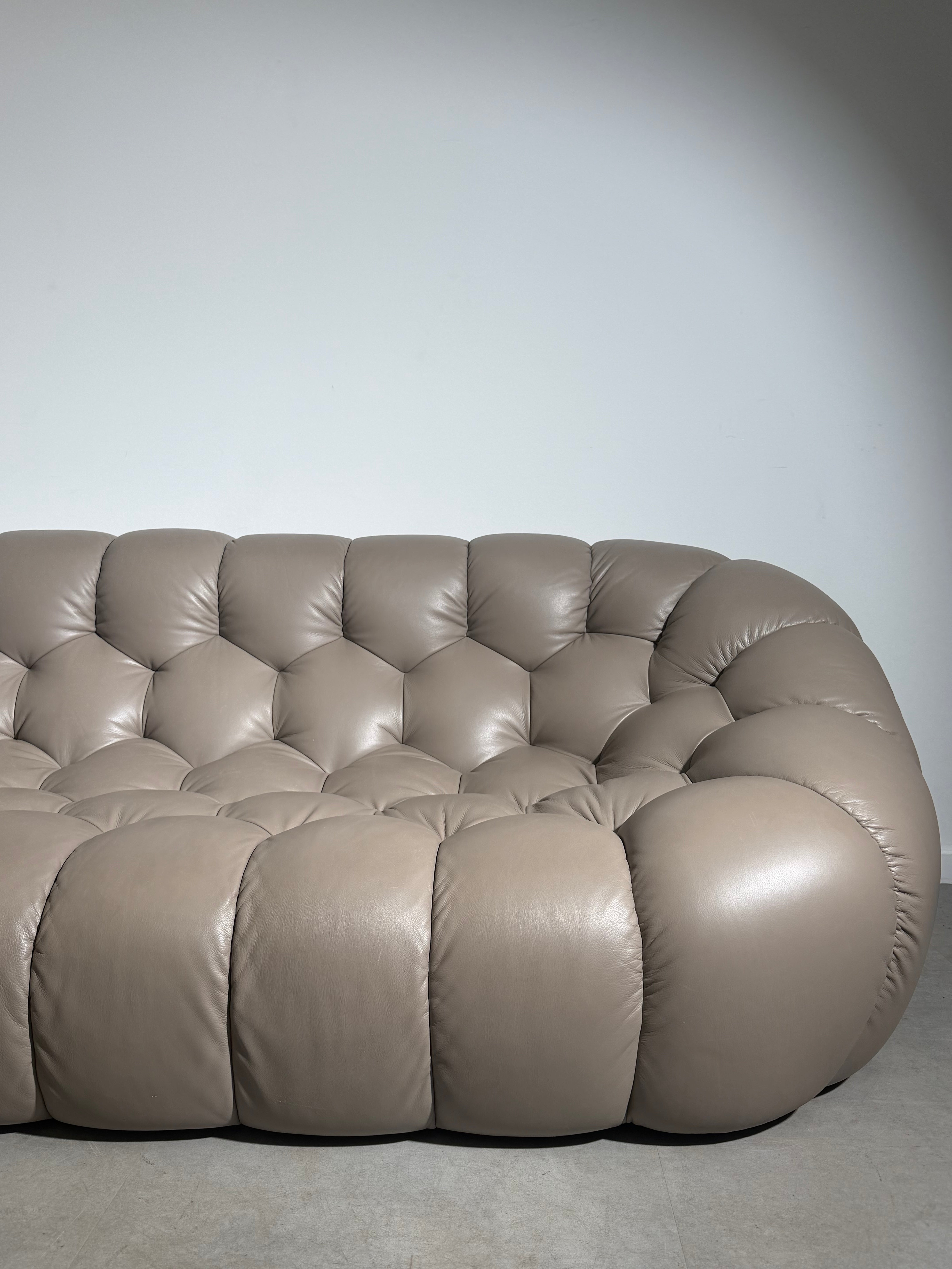 Roche Bobois Bubble Sofa – Limited Edition Taupe Leather by Sacha Lakic