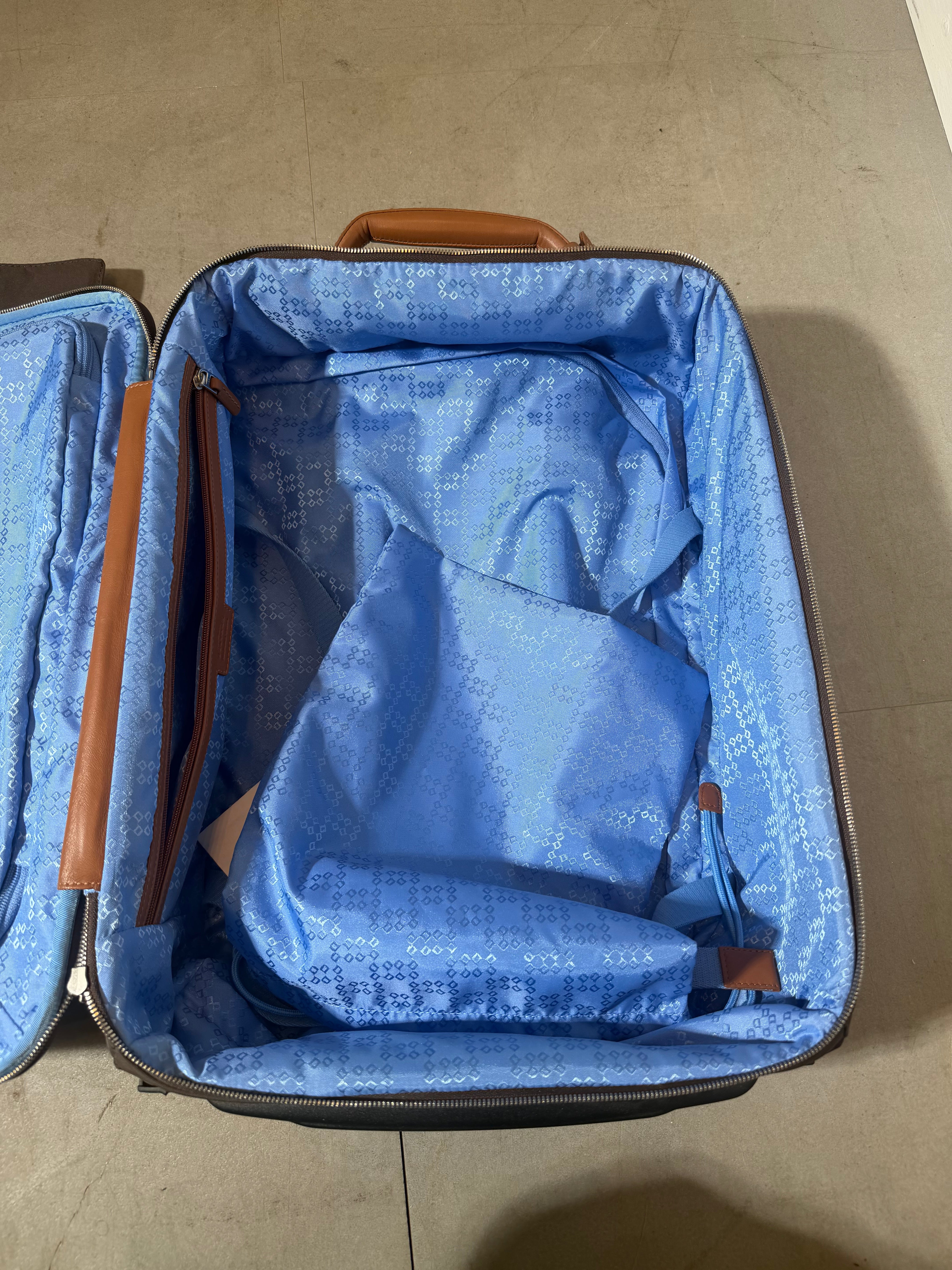 Delvaux Airess Rolling Hand Luggage – Brown & Cognac Leather Travel Case
