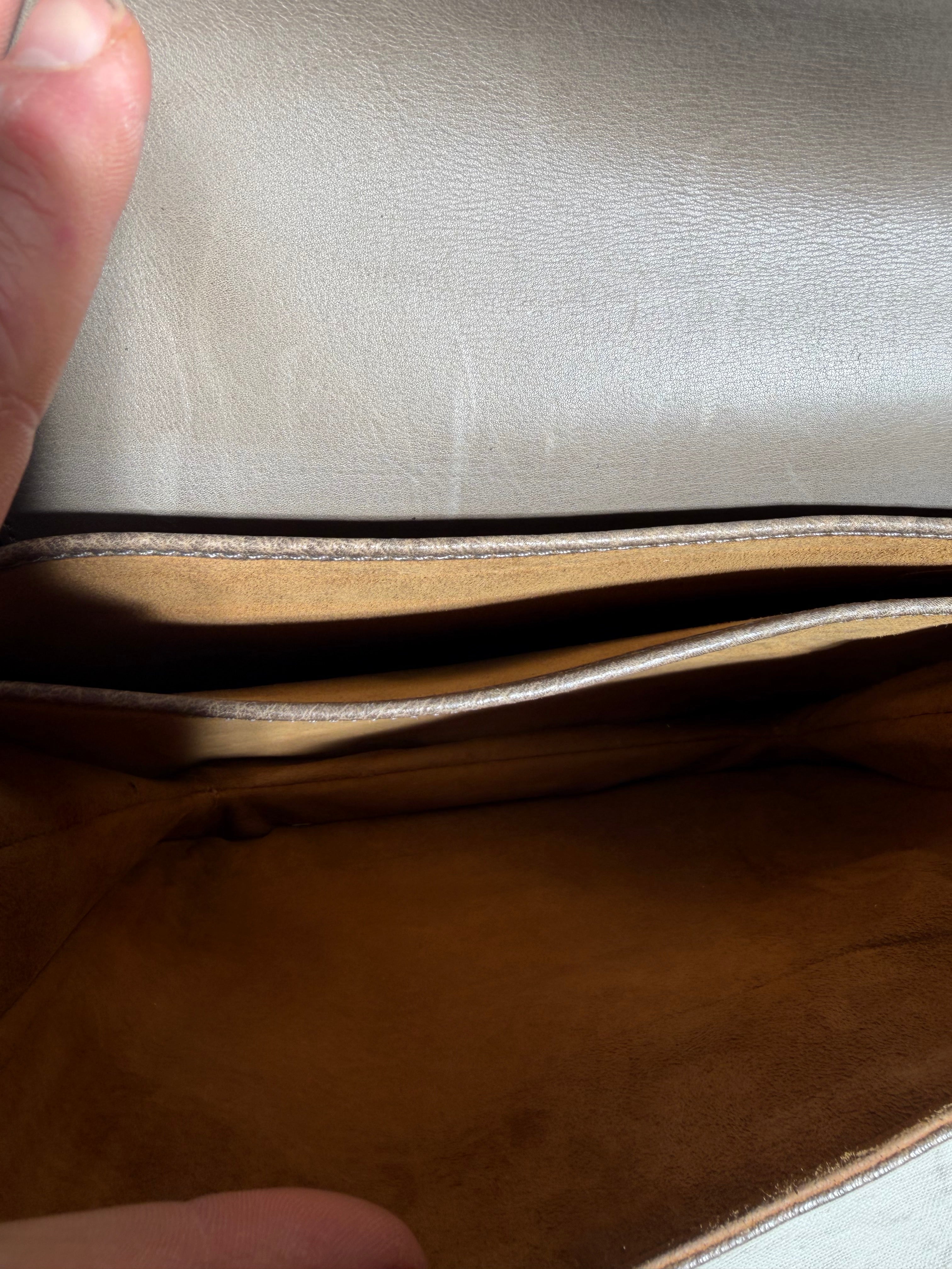 Vintage Delvaux Two-Tone Leather Handbag with Gold Hardware