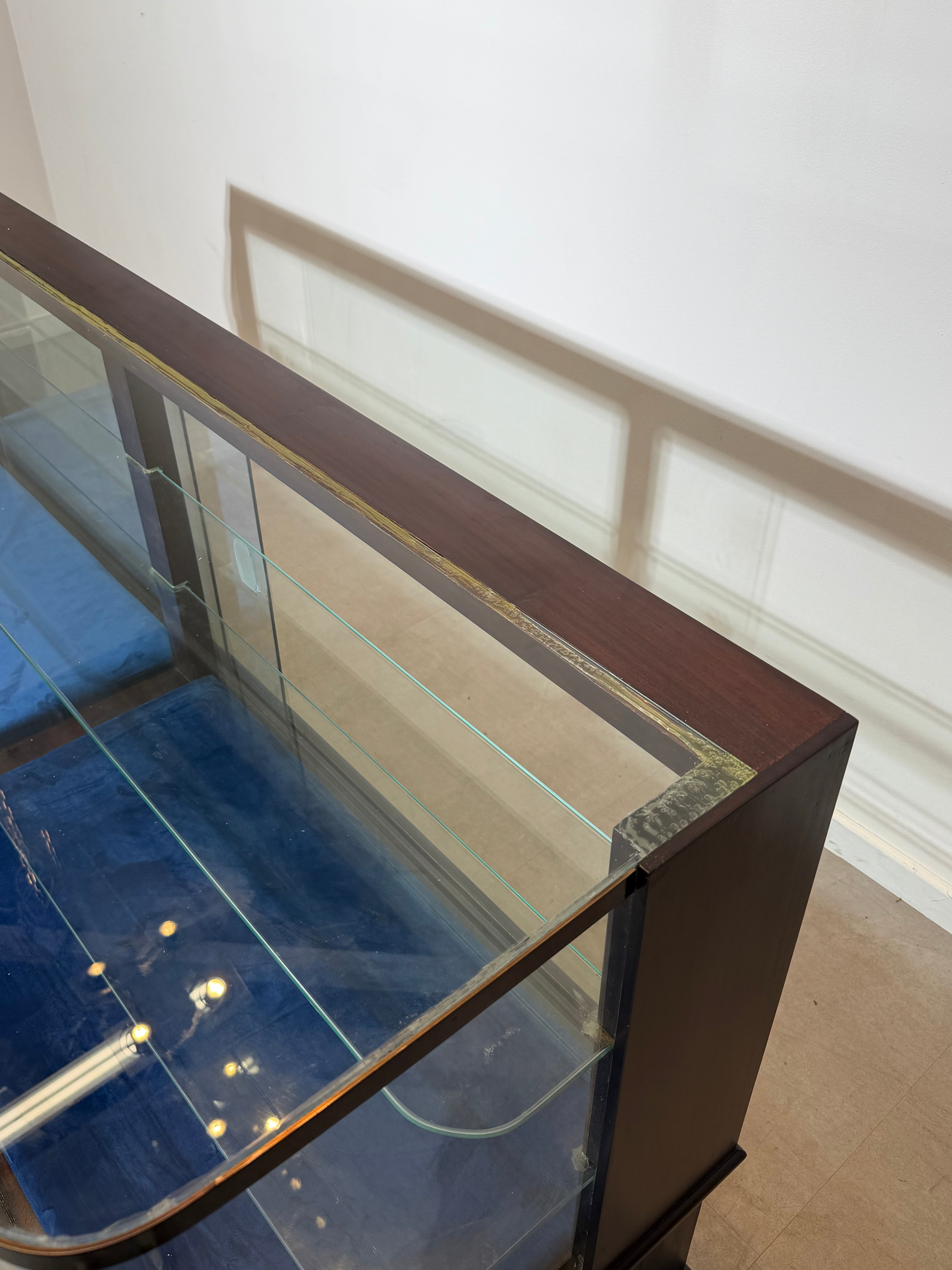 Mahogany Shop Display Cabinet with Sliding Glass Doors