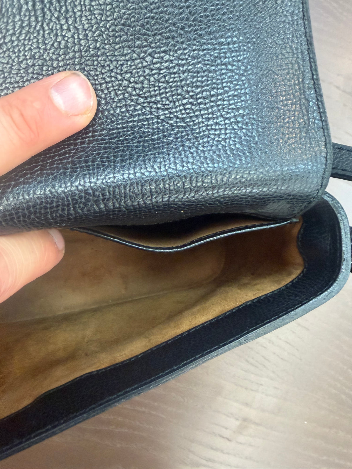 Delvaux Le Cèdre Black Leather Crossbody Bag