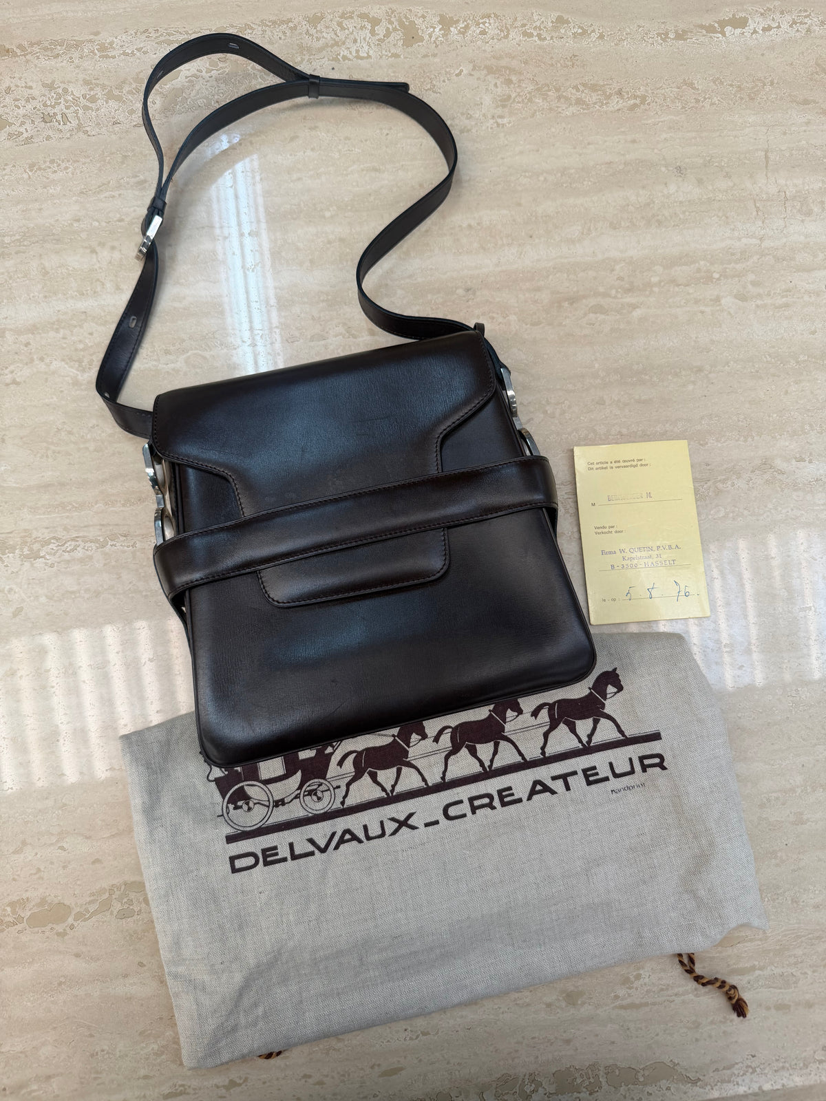 Vintage Delvaux Leather Handbag – With Dust Bag & Certificate