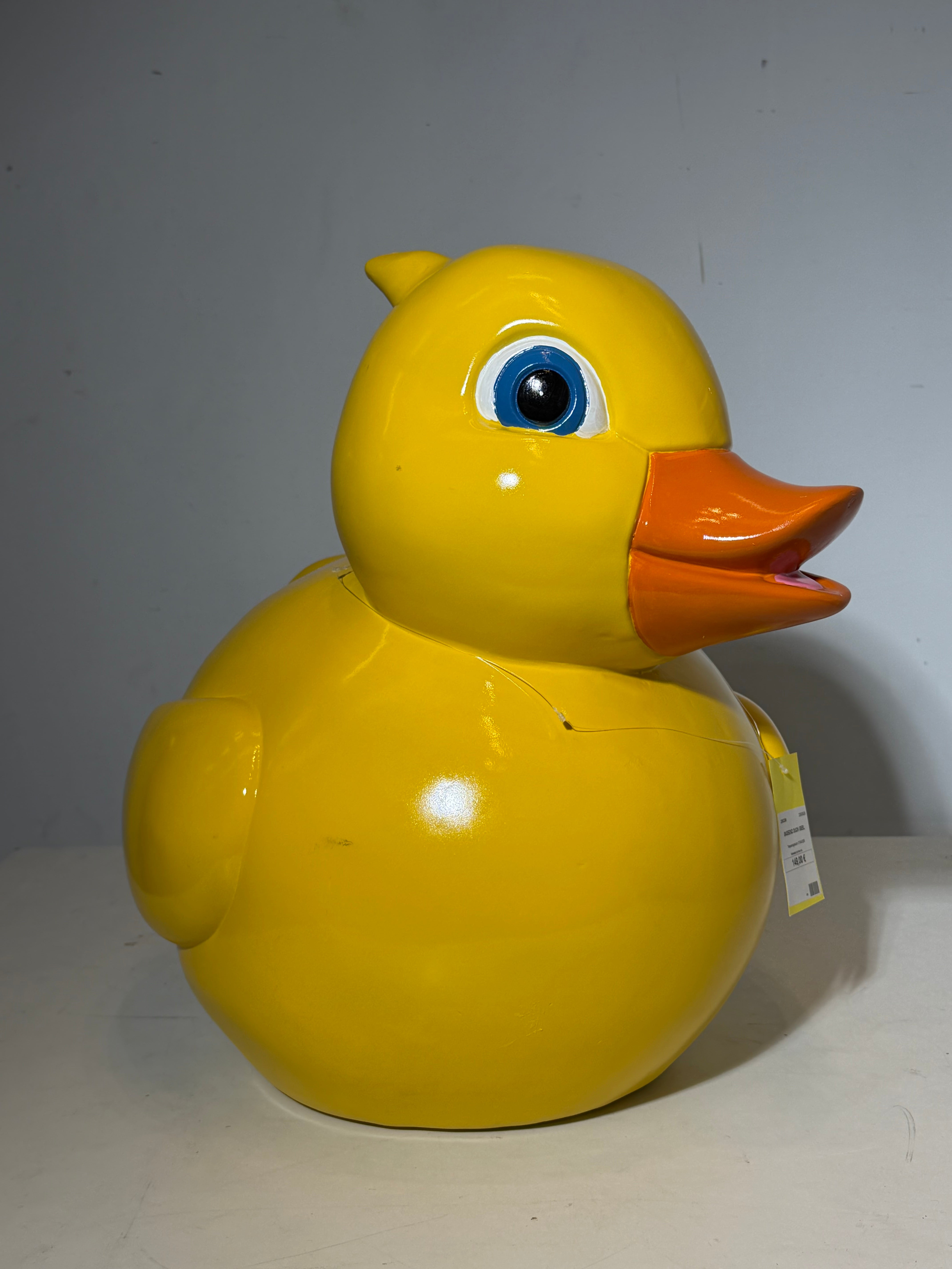 XL Decorative Duck Sculpture – Yellow Polyester & Fiberglass – Outdoor/Indoor – 65 cm