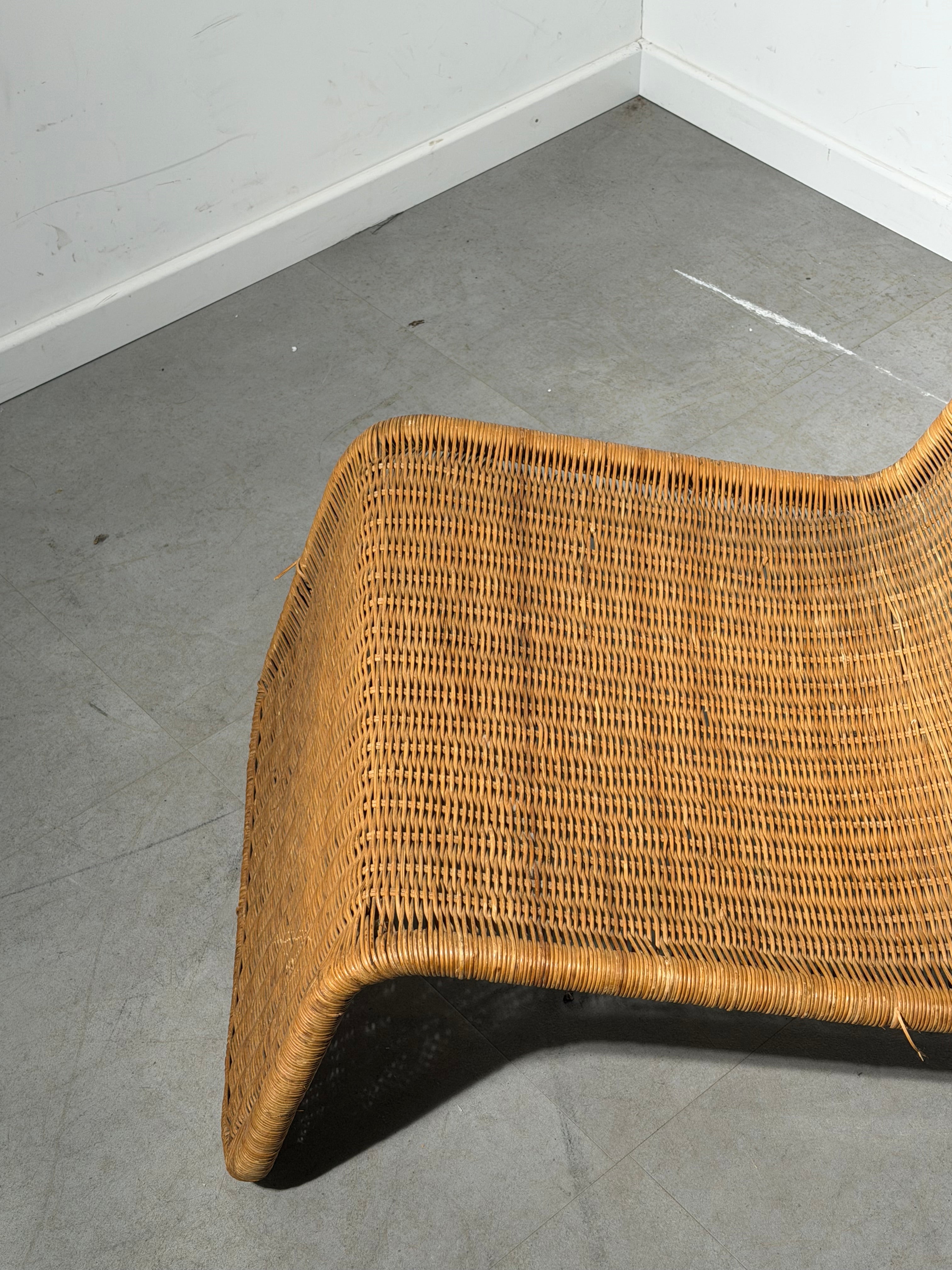 1960s Tito Agnoli Rattan Lounge Chair for Bonacina