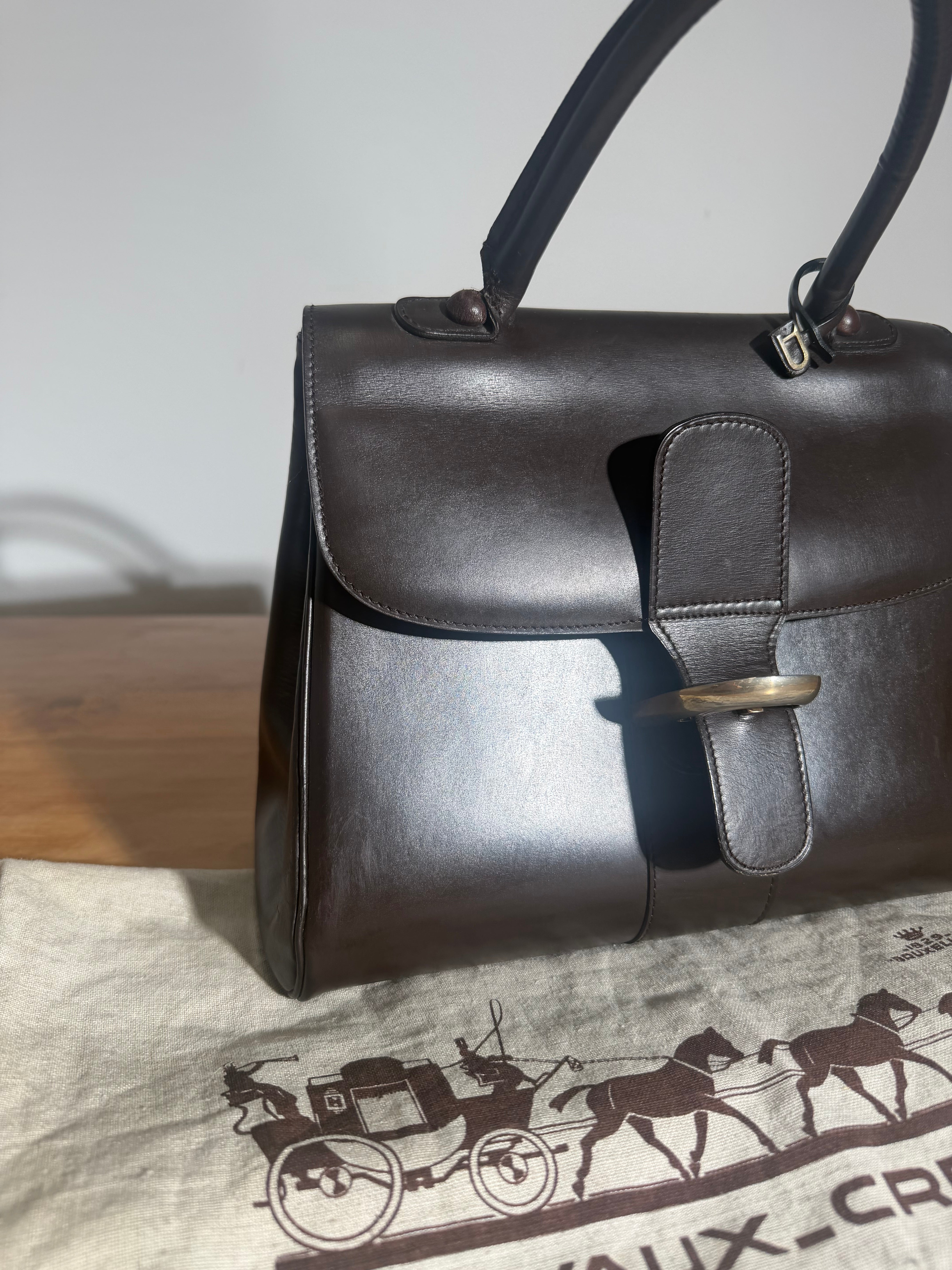 Delvaux Brillant MM Handbag – Chocolate Brown Leather