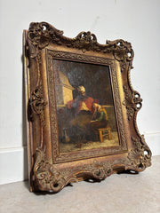 Huile ancienne sur panneau de Julius Joseph Gaspar Starck (1814–1884)