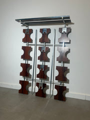 Vintage West German Rosewood & Chrome Coat Rack – 1960s/70s