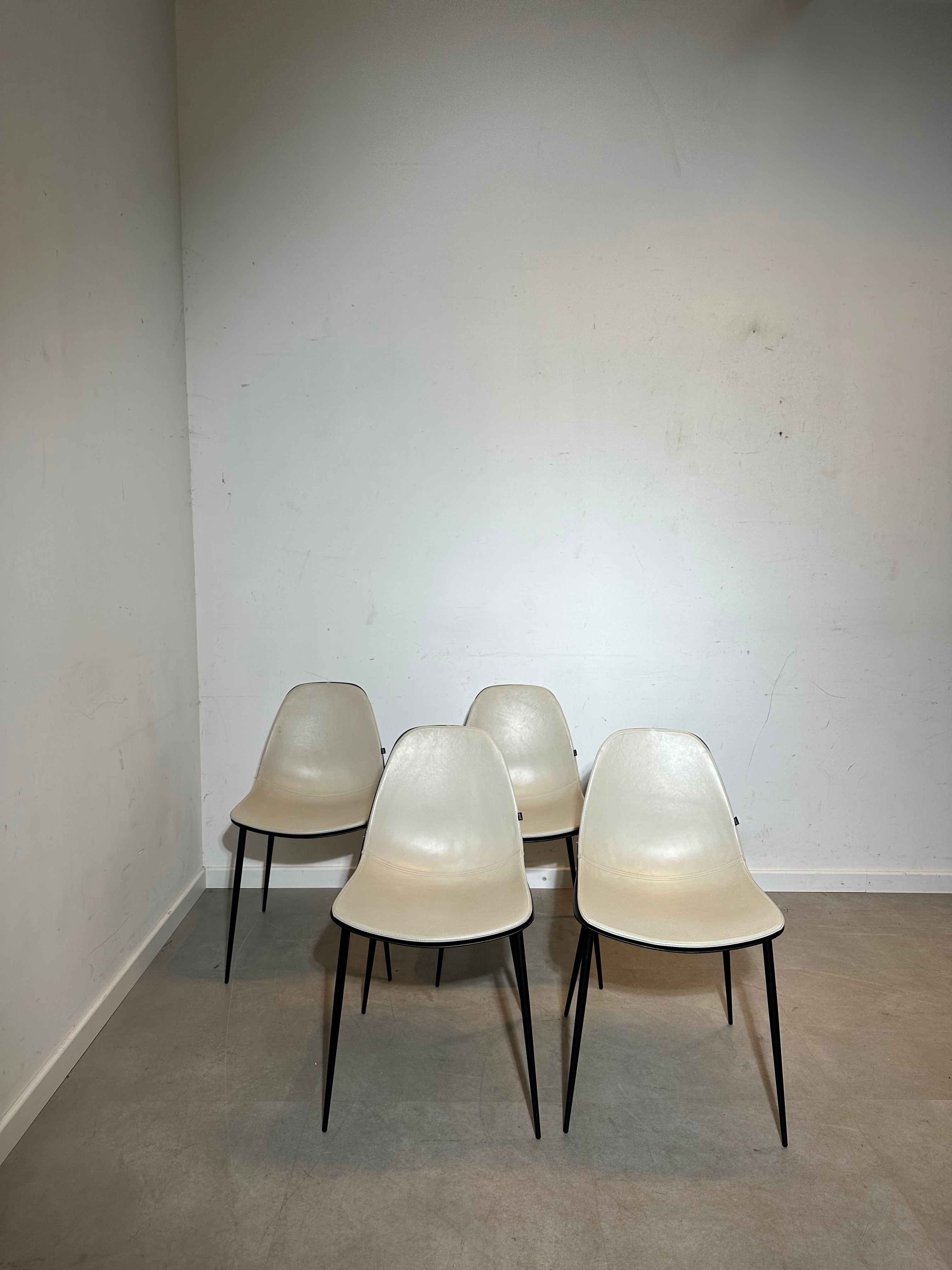 Joli Dining Chair – Black Frame with Pearl Leather - Price per piece