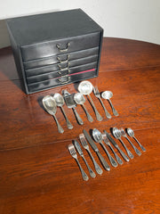 Christofle “Perles” Silver-Plated Cutlery Set with Anti-Oxidation Chest – 127 Pieces / 12 Persons