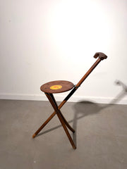 Original Expo 58 Wooden Folding Walking Stick Seat