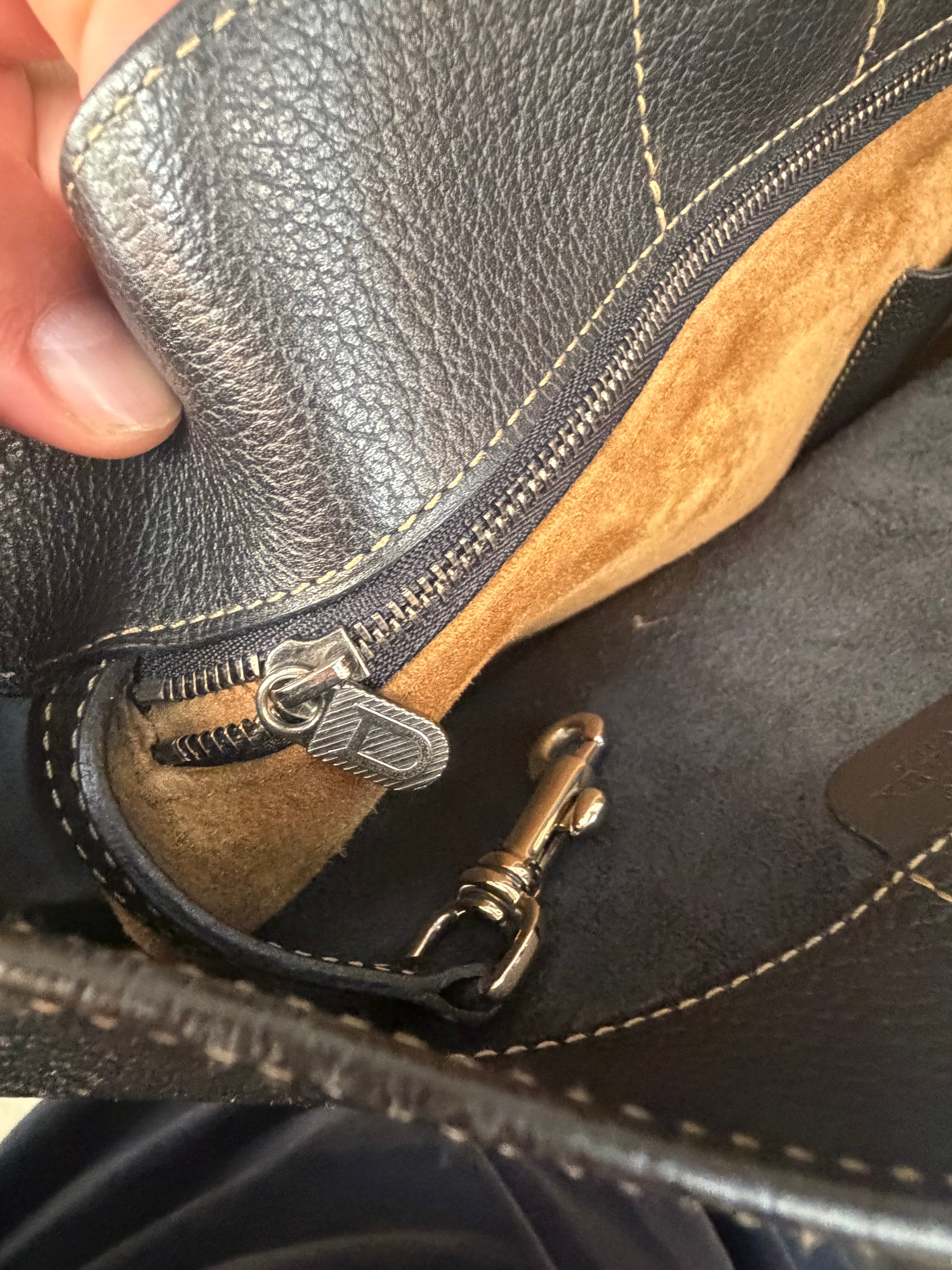 Vintage Delvaux Black Leather Crossbody Bag