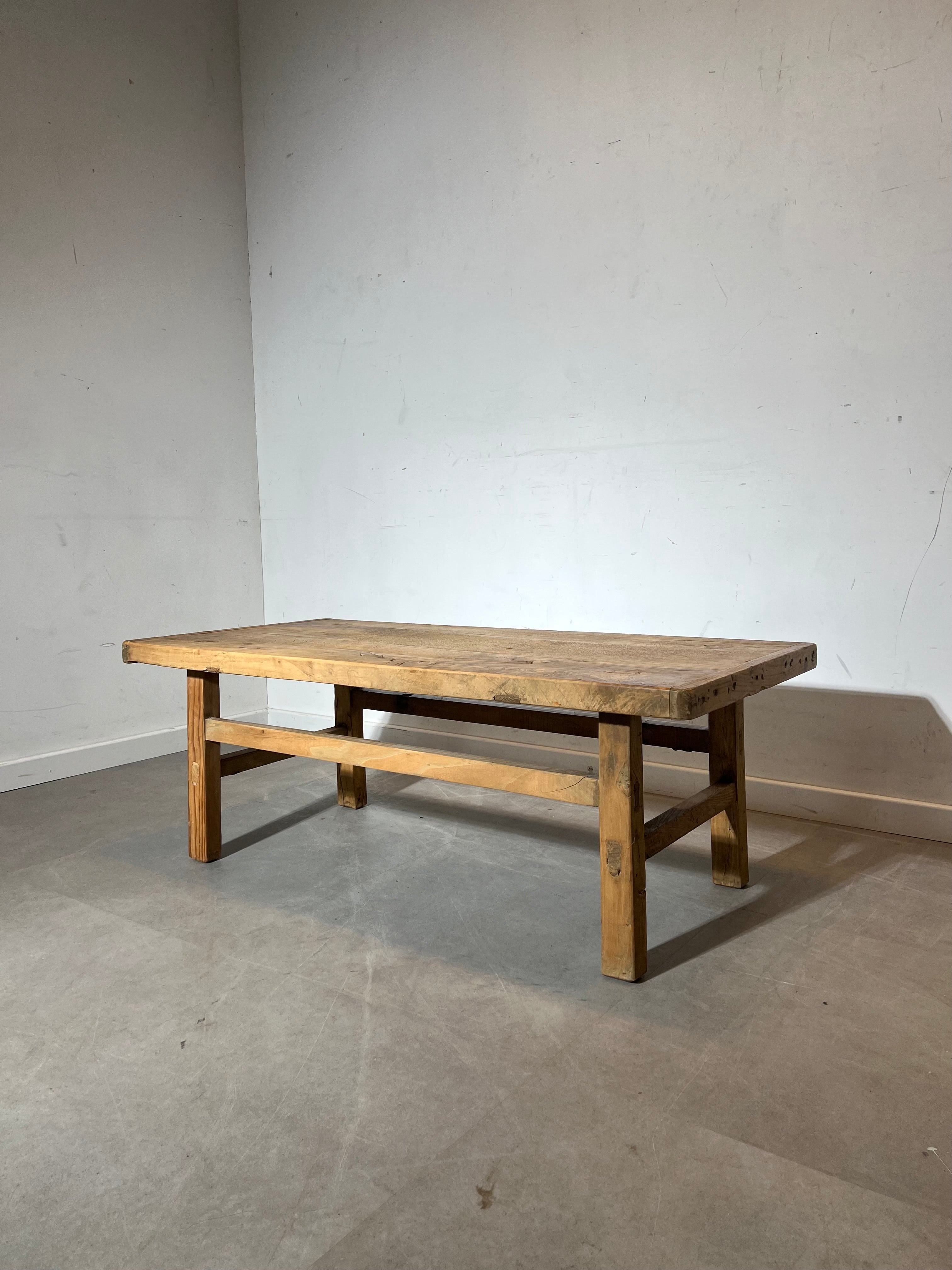 Vintage rustic wooden coffee table
