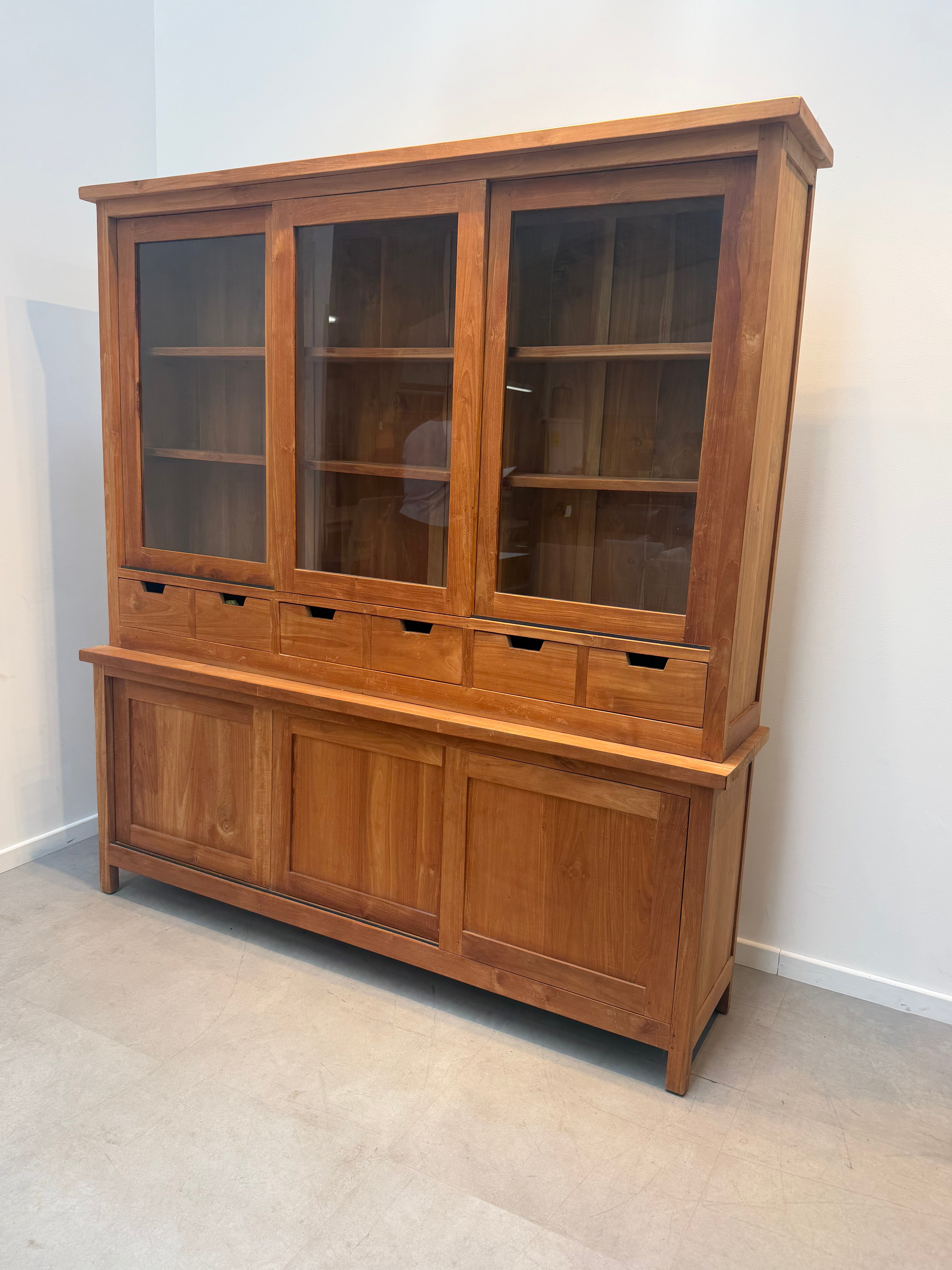 Teak Display Cabinet 200 cm