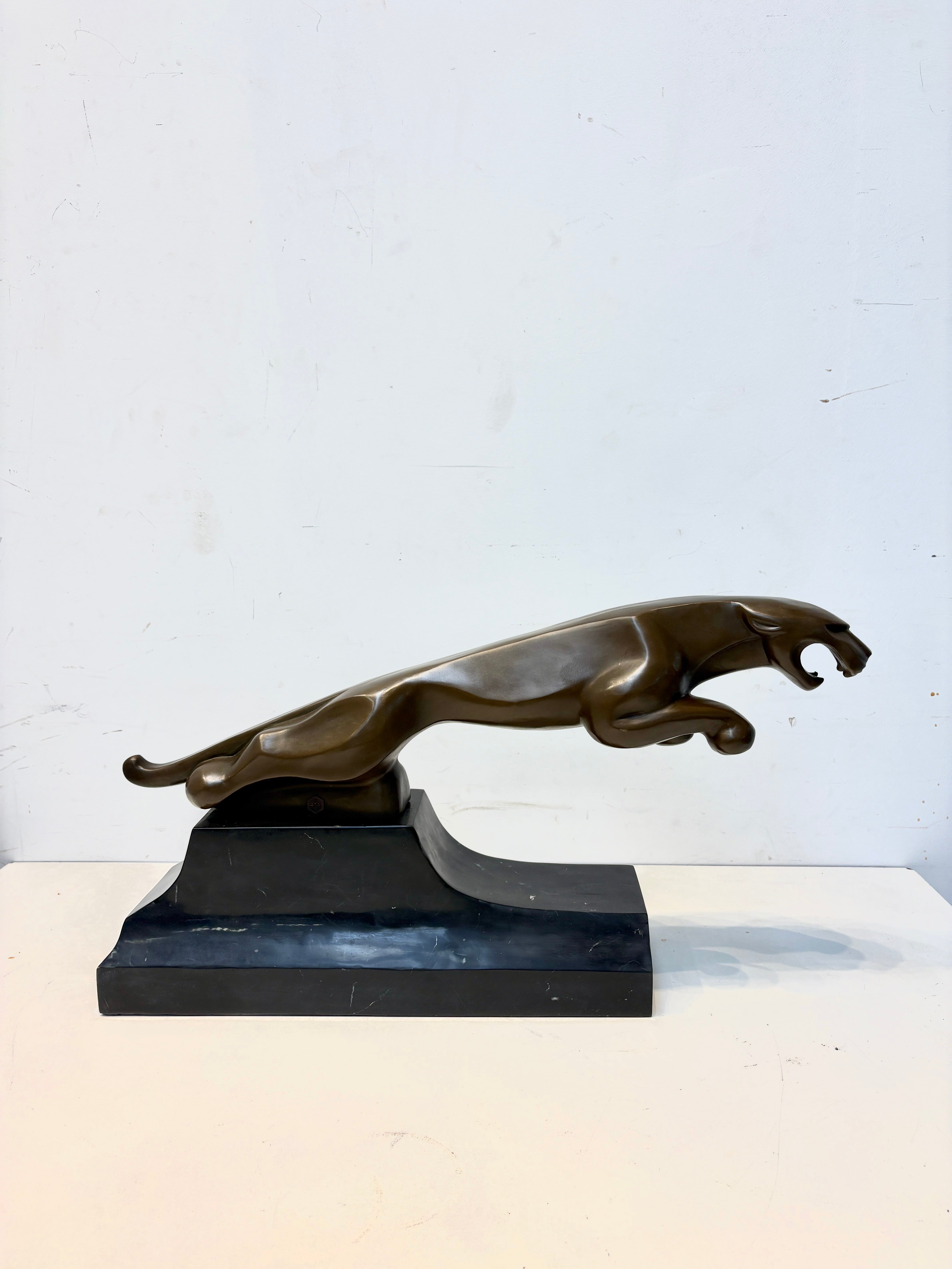 Bronze Statue Art Deco Jaguar