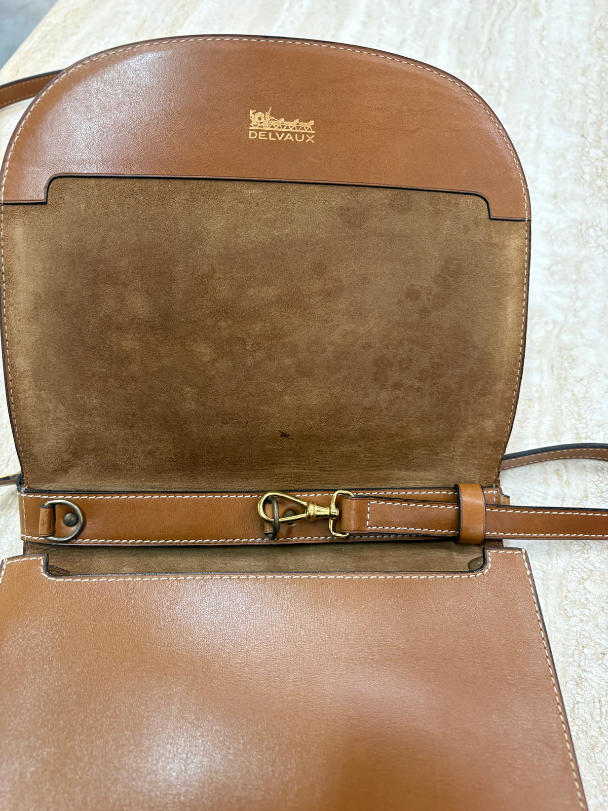 Delvaux Vintage Brown Leather Crossbody Bag