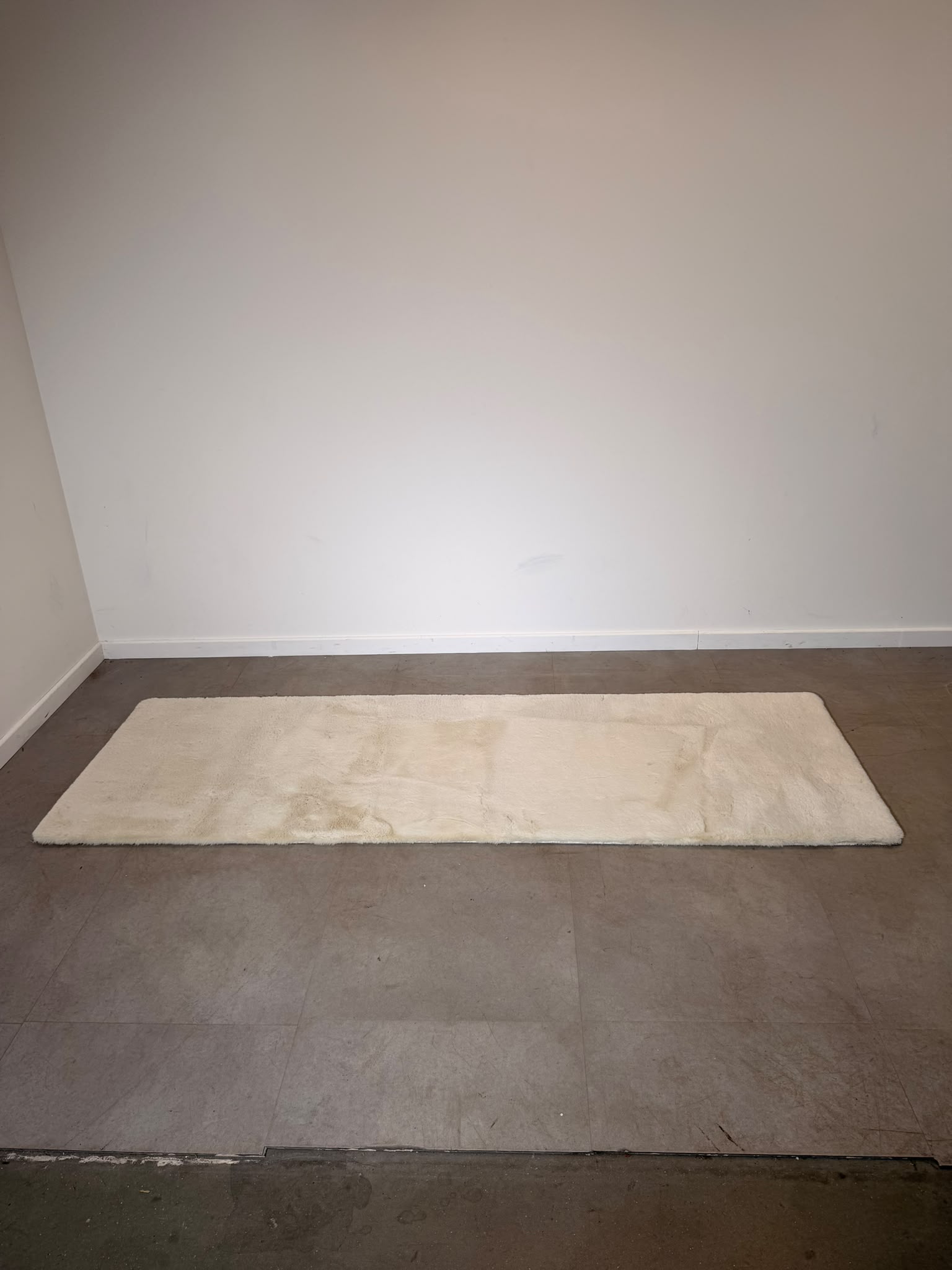 Dave Runner Rug – Soft Ivory Long-Pile Carpet 240 x 80 cm