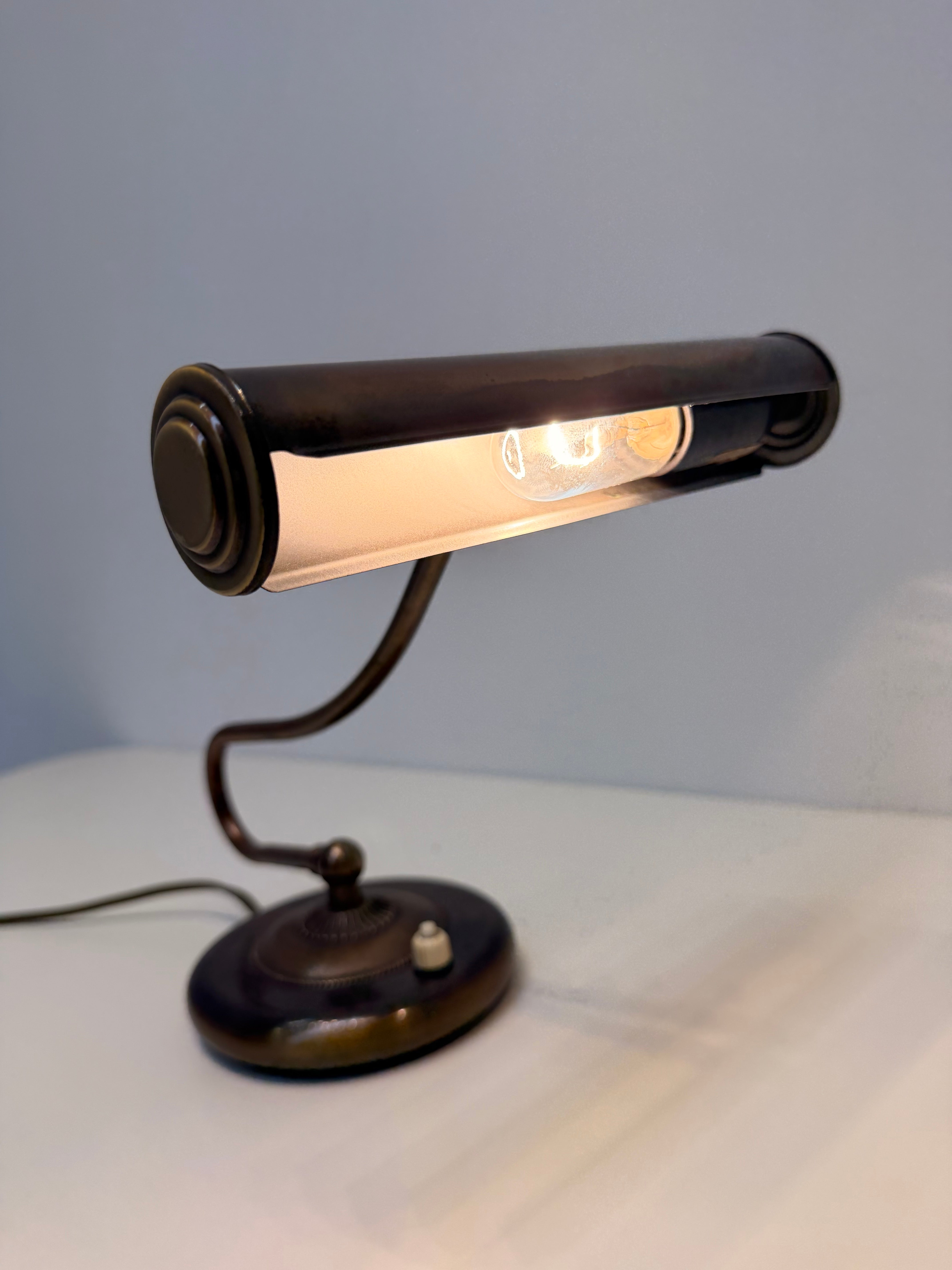 Vintage Adjustable Brass Desk Lamp