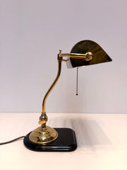 Vintage Brass Banker’s Desk Lamp