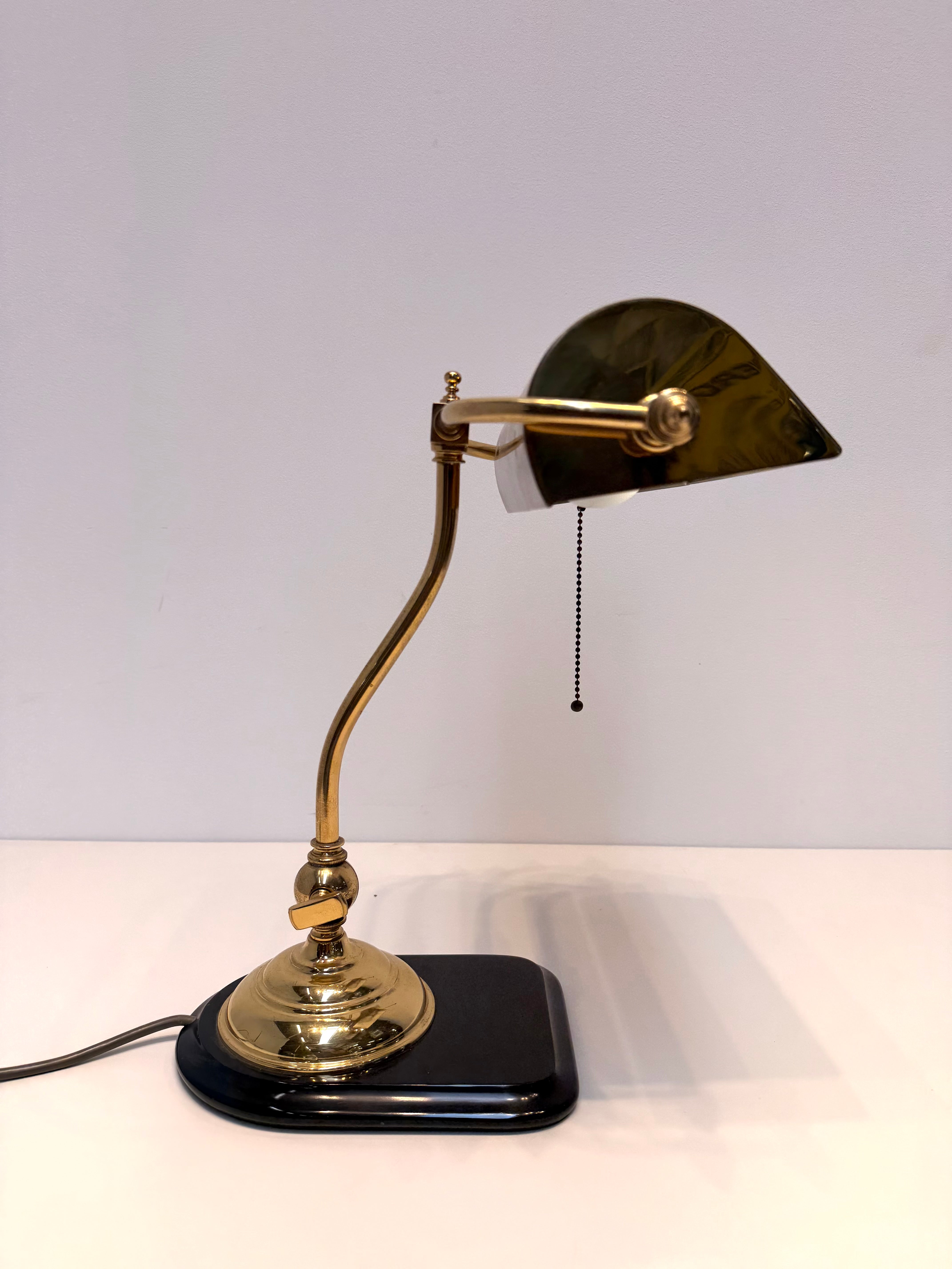 Vintage Brass Banker’s Desk Lamp