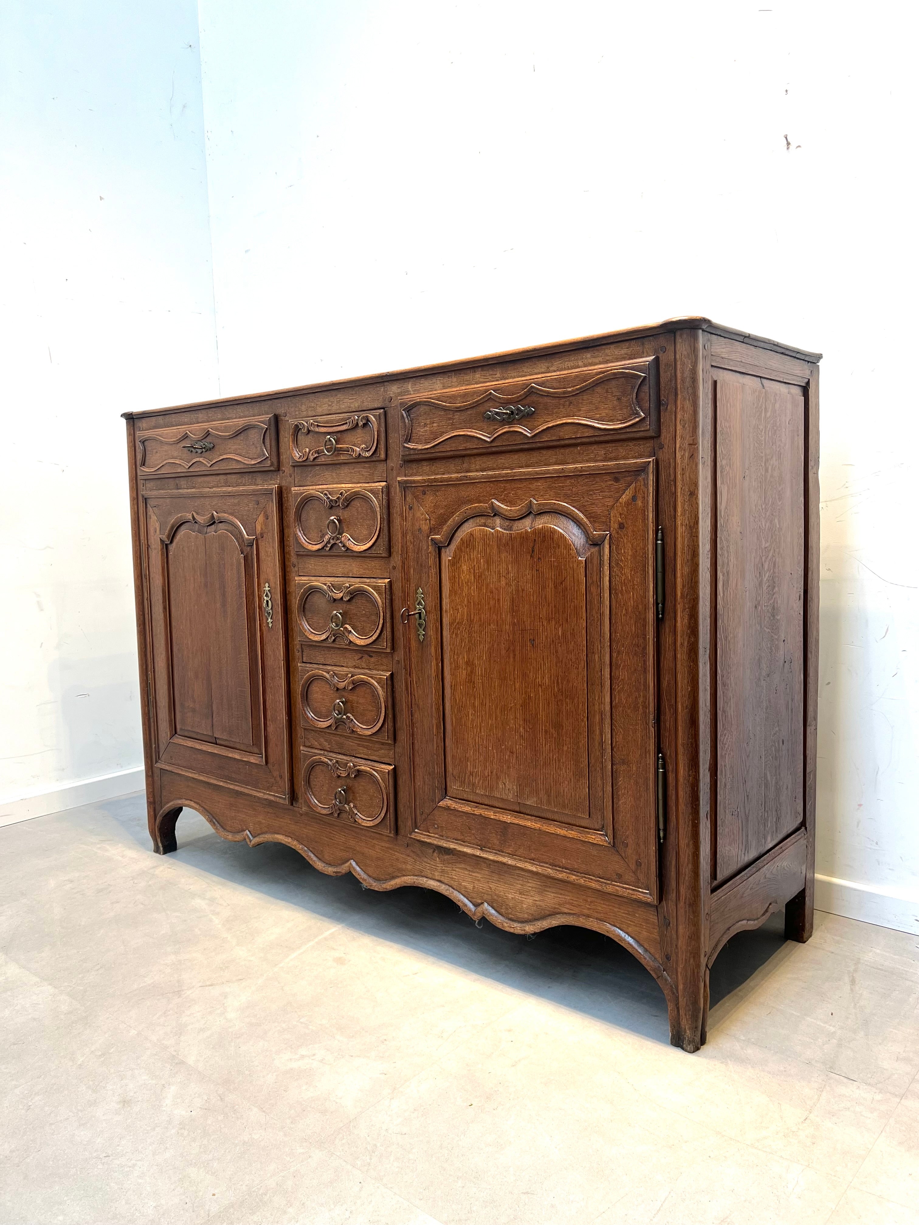 Antique French Rustic Oak Chest of Drawers