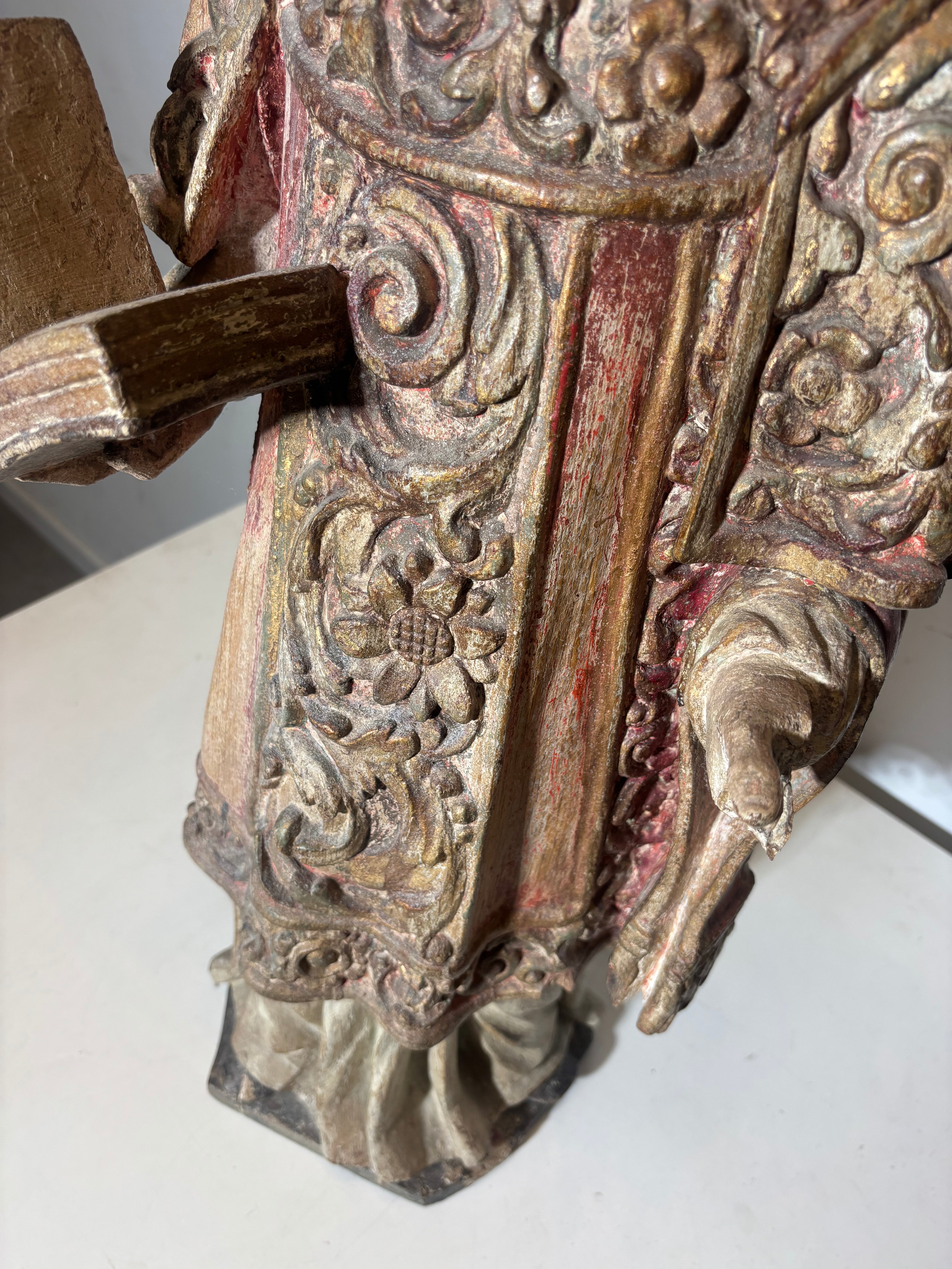 17e-eeuws polychroom standbeeld van Sint Laurentius