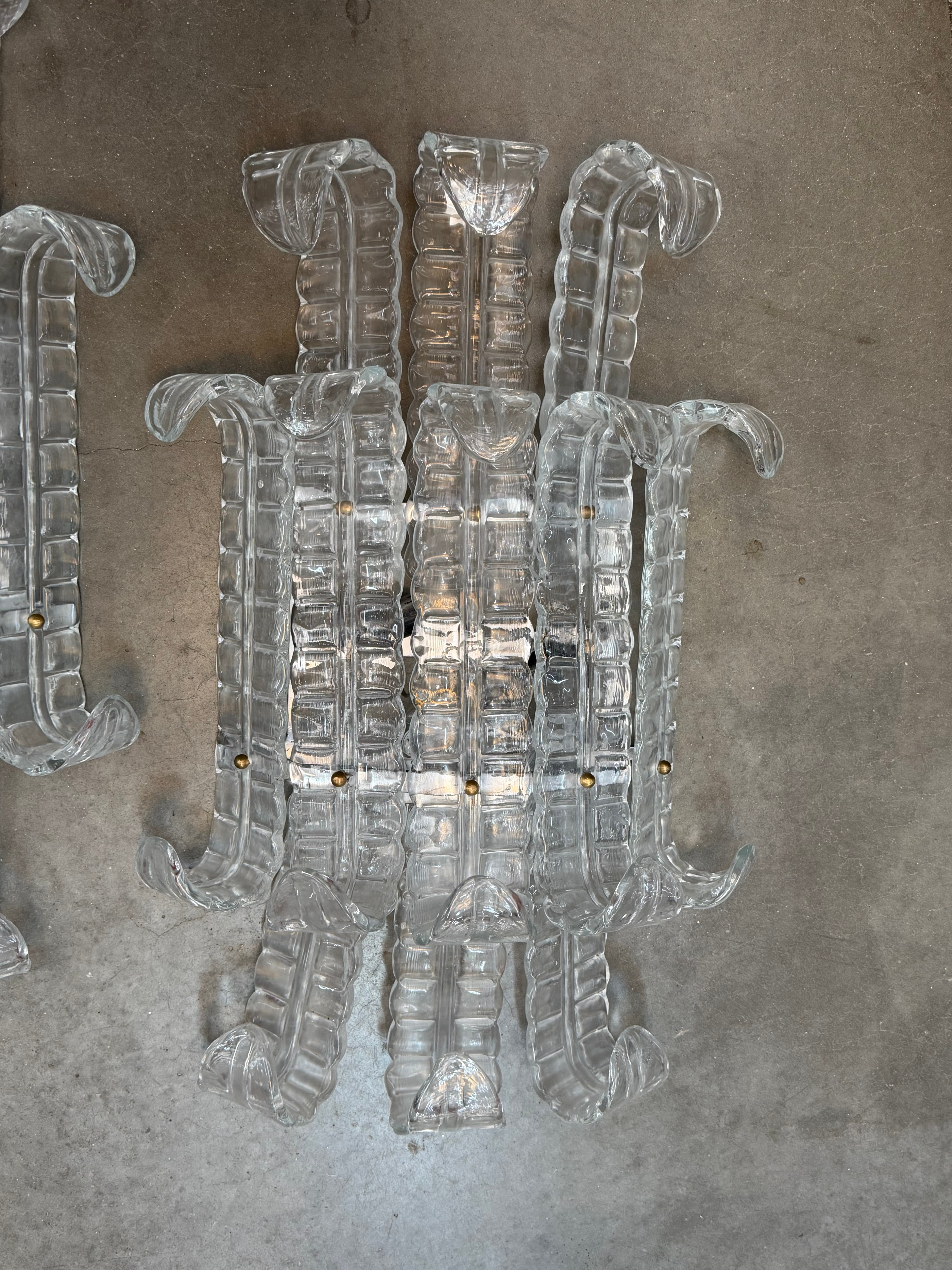 Pair of Murano Glass Wall Sconces — Italy, 1970s