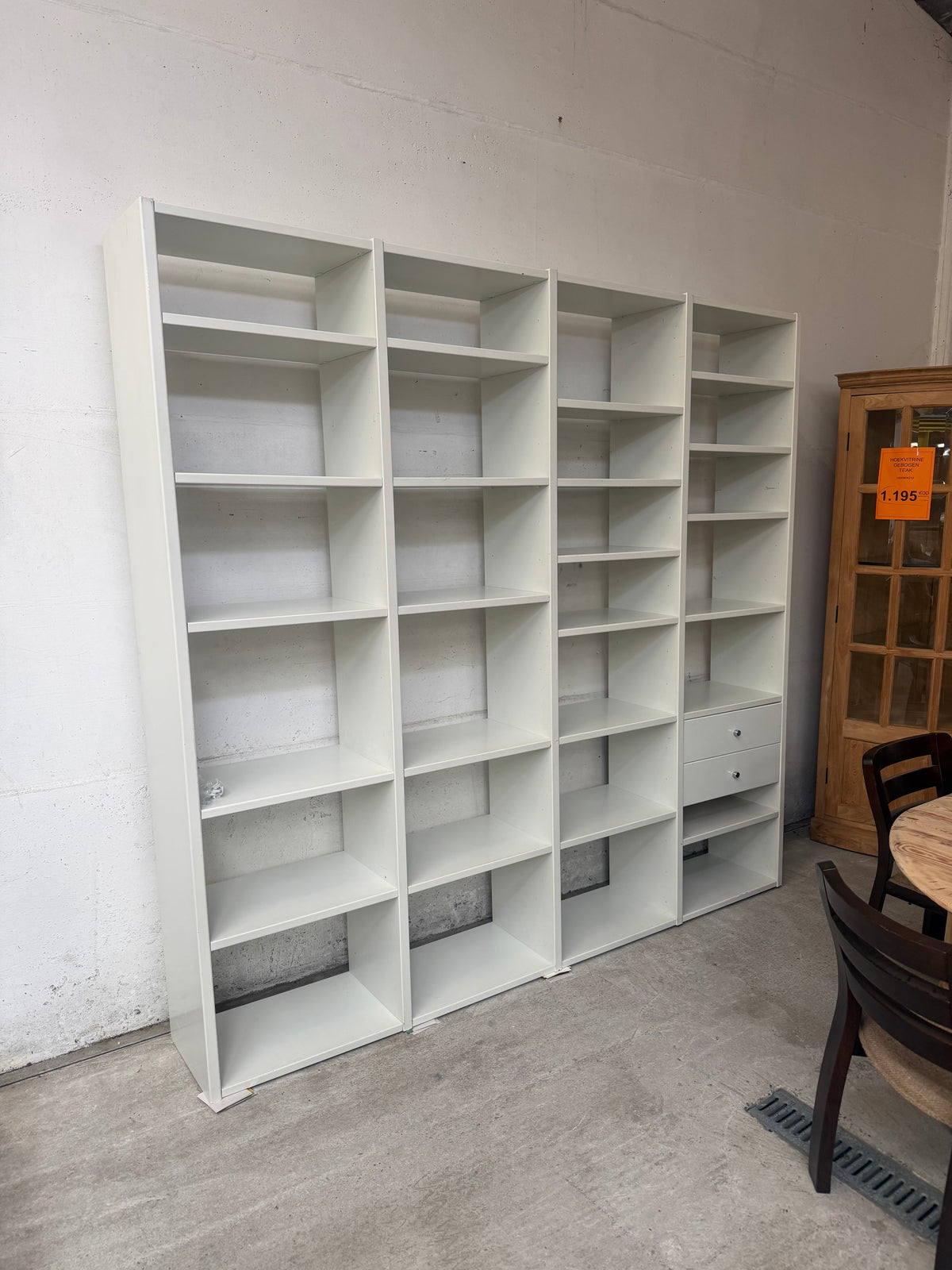 Interlübke Open Bookcase – White Modular Shelving System