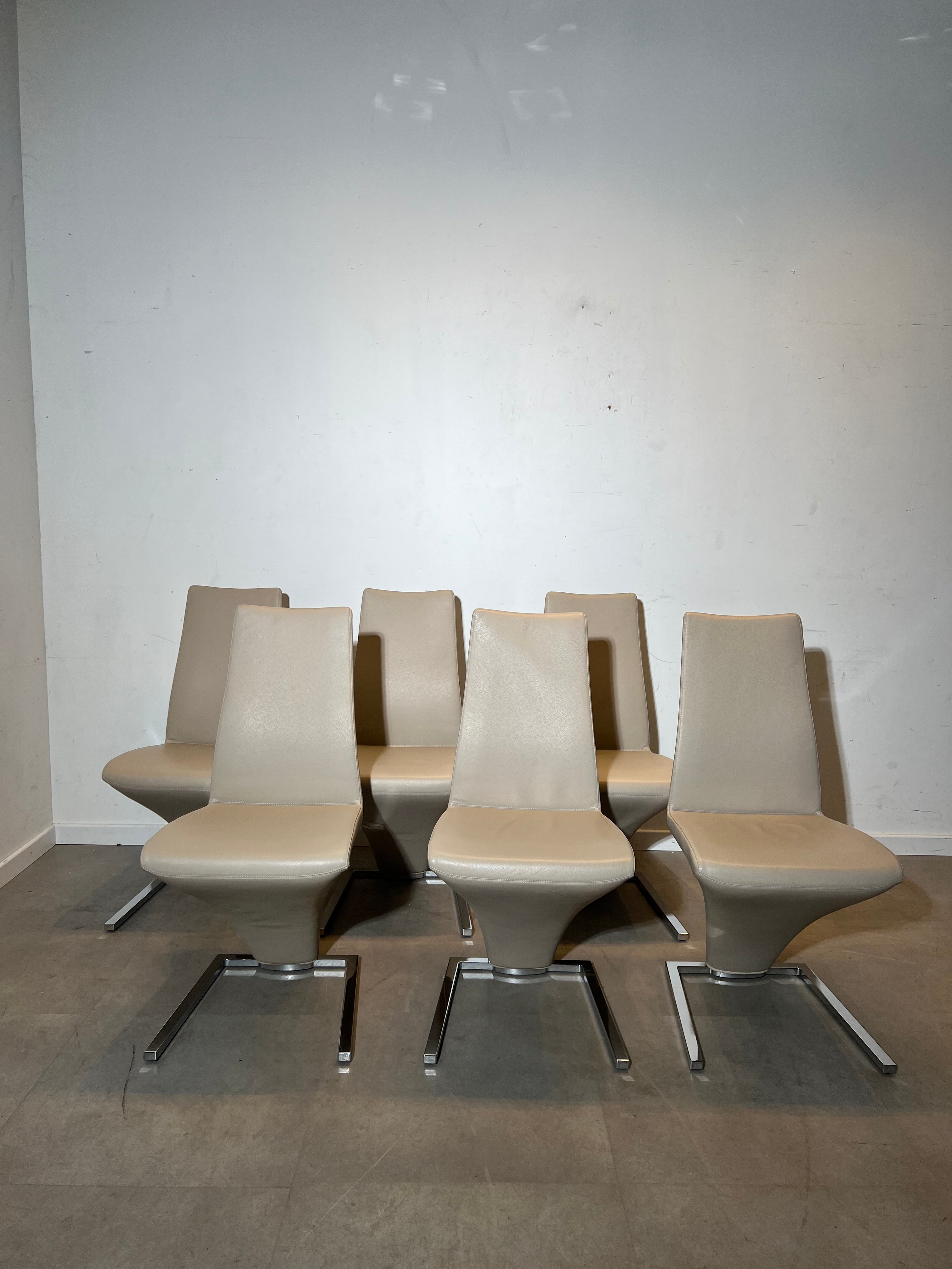 Set of 6 Rolf Benz Designer Dining Chairs