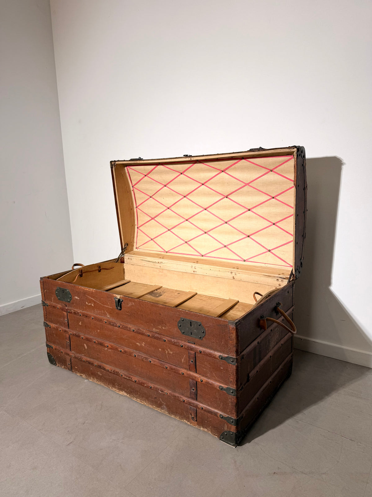 Antique Belgian Ange Faucq Travel Trunk – Patented 1893