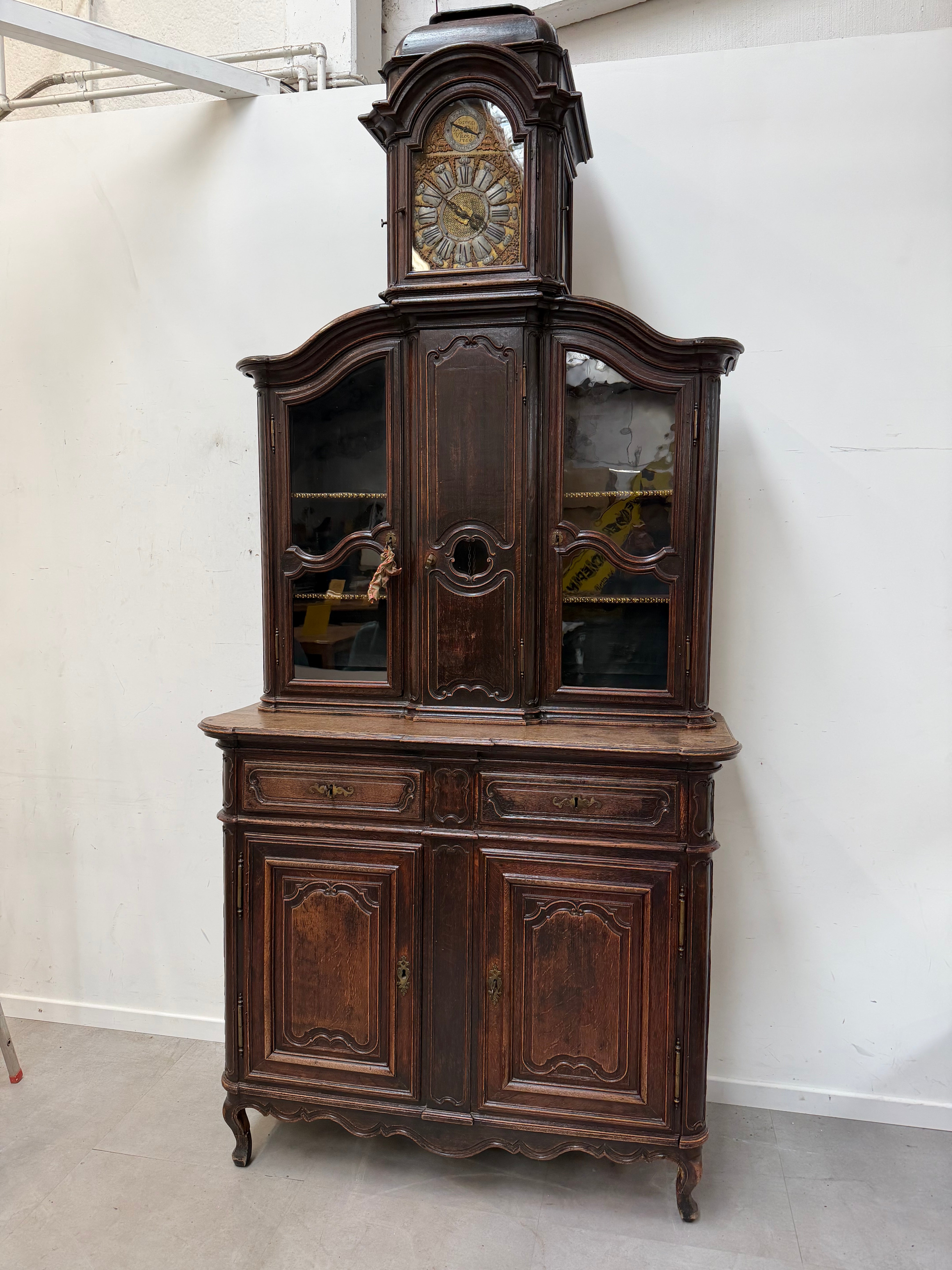 Antique French Cabinet With Clock