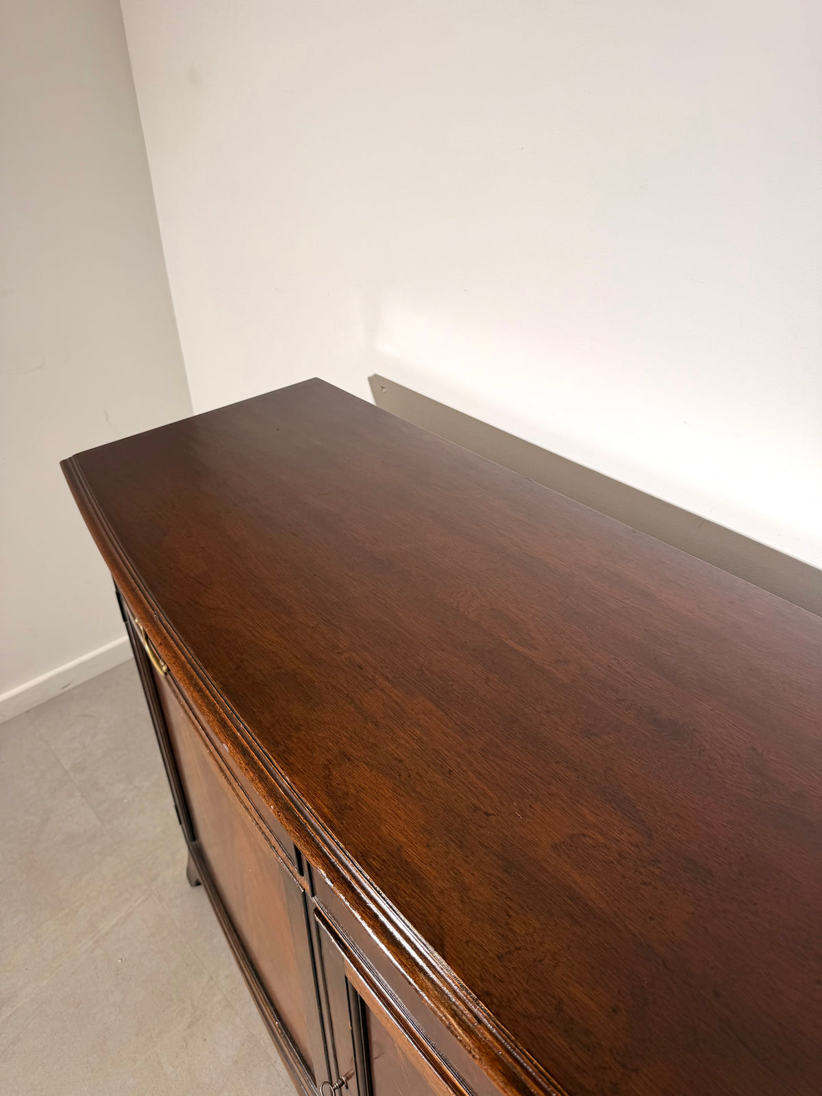 Large Antique Mahogany Bow-Front Sideboard