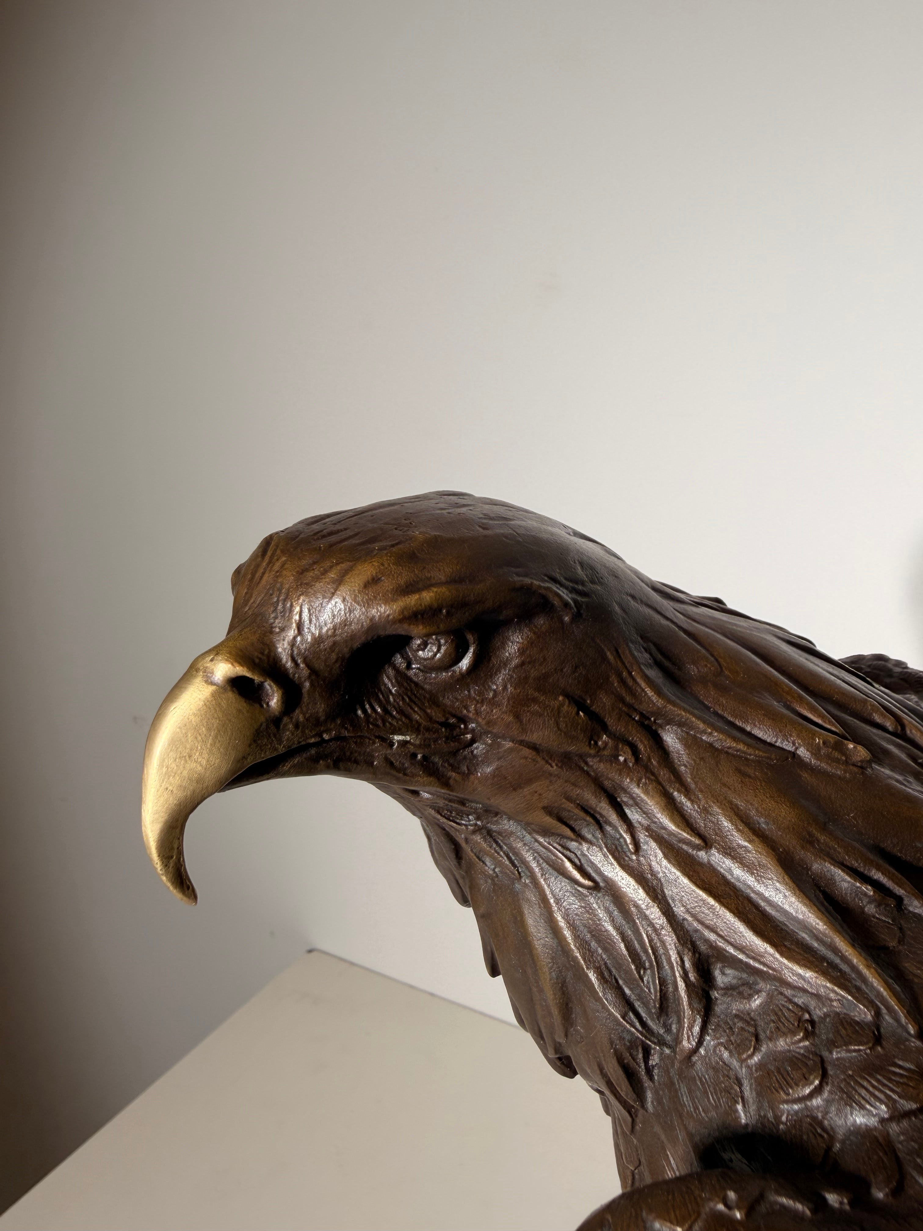 Large Bronze Eagle Sculpture