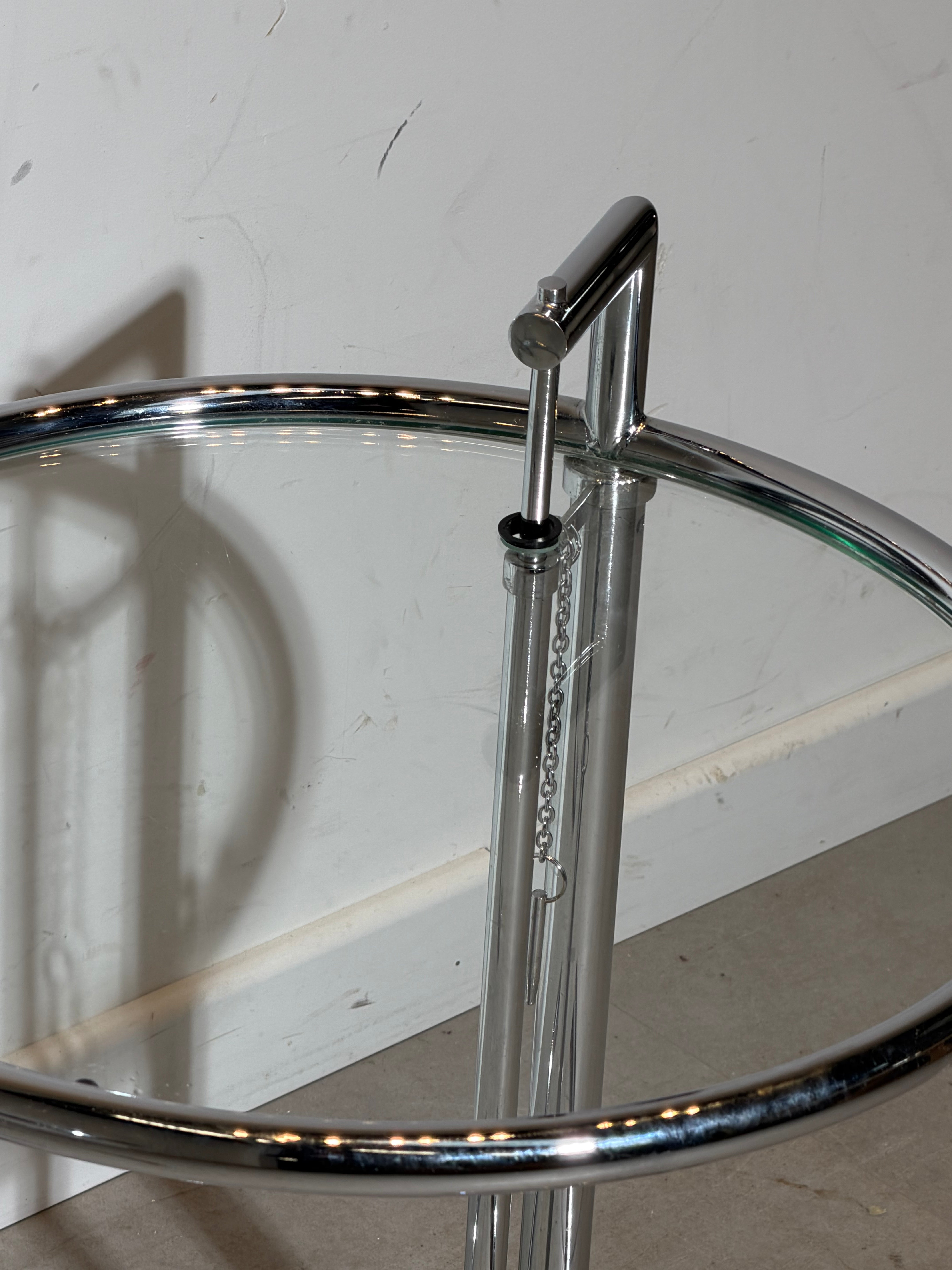 Vintage adjustable chrome side table – height adjustable – price per piece