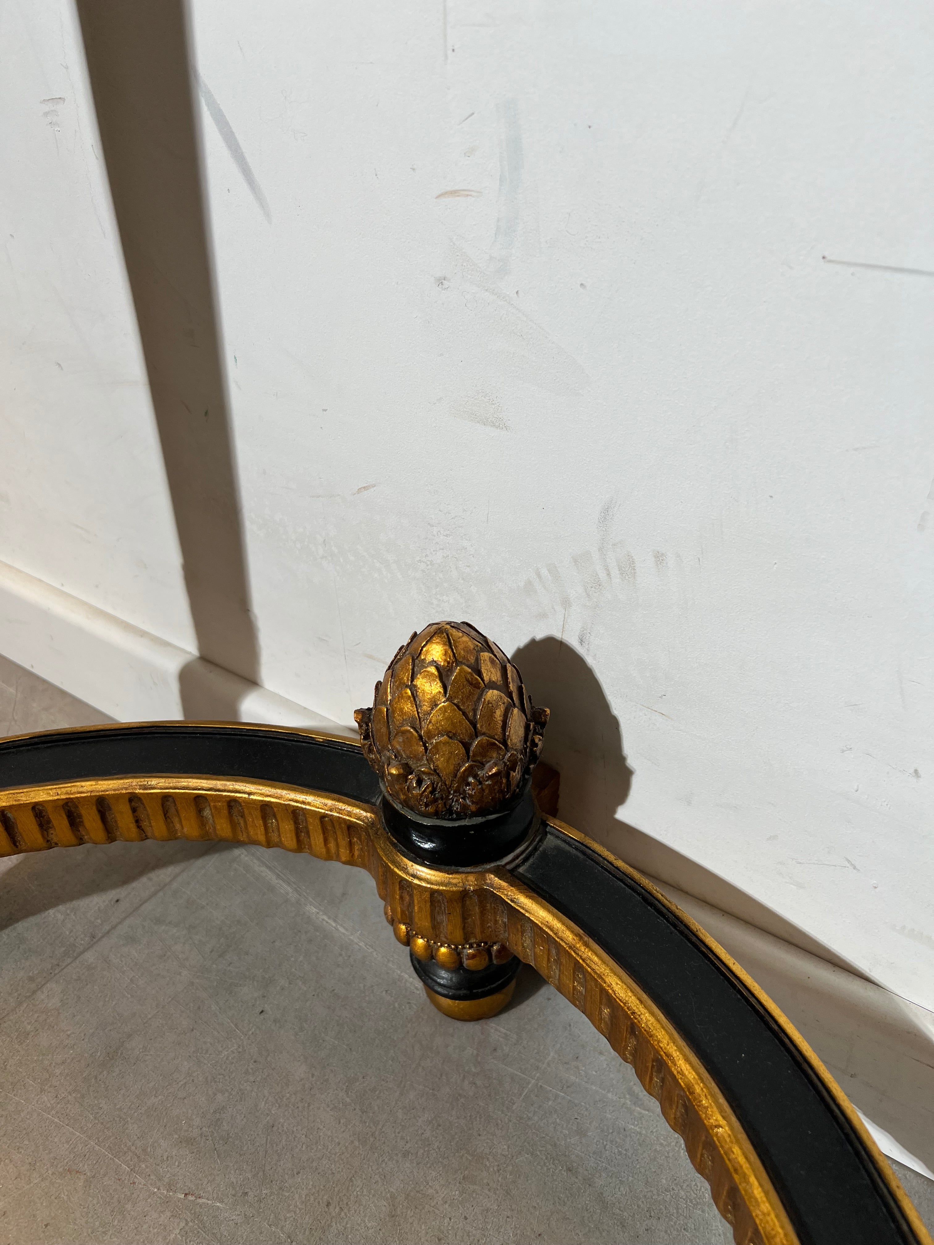 Louis XVI Style Giltwood Console Table with Mirror & Cameo Crest