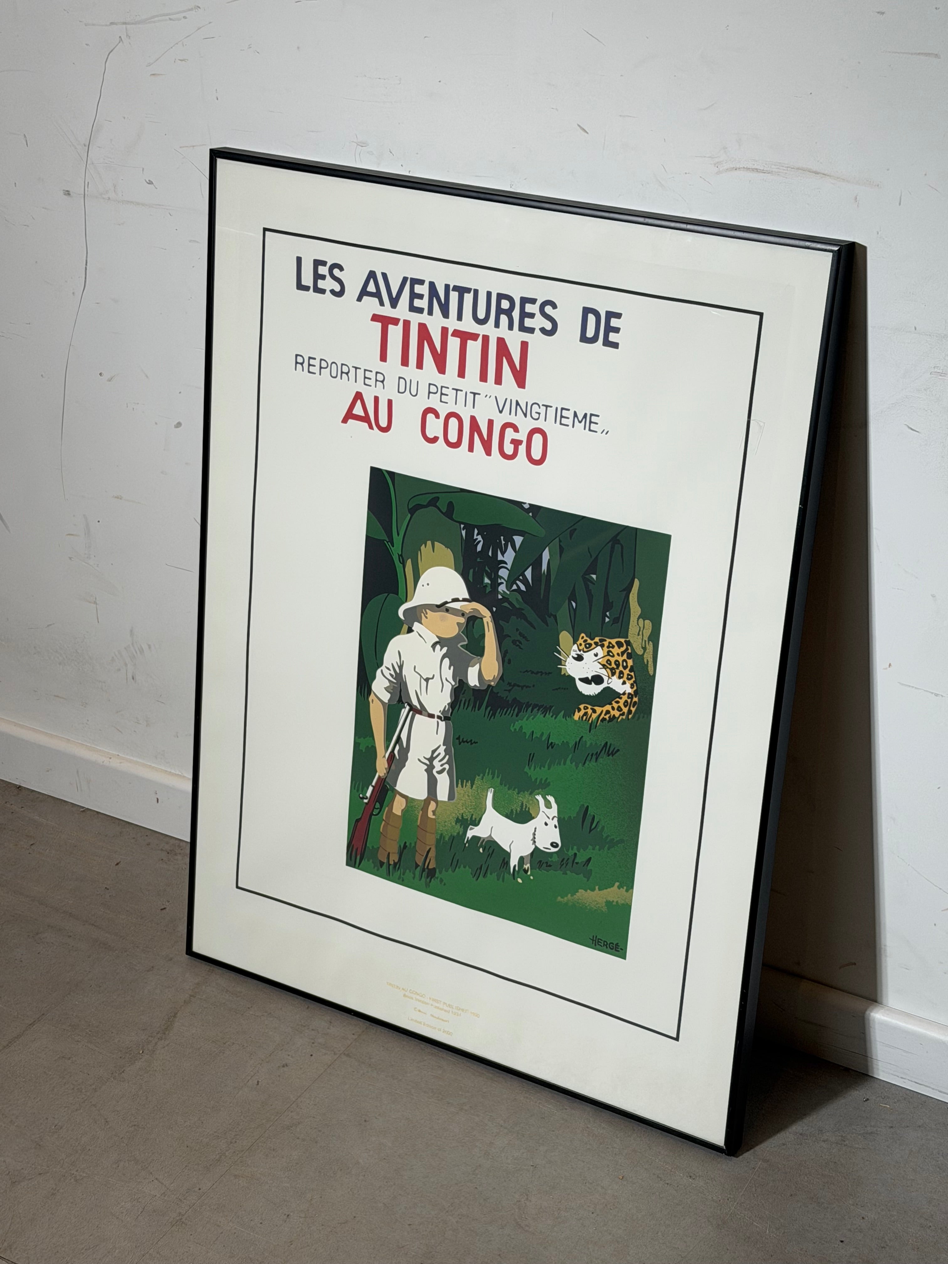 Tintin au Congo Serigraph Poster– Limited Edition of 2000 – 60 x 80 cm
