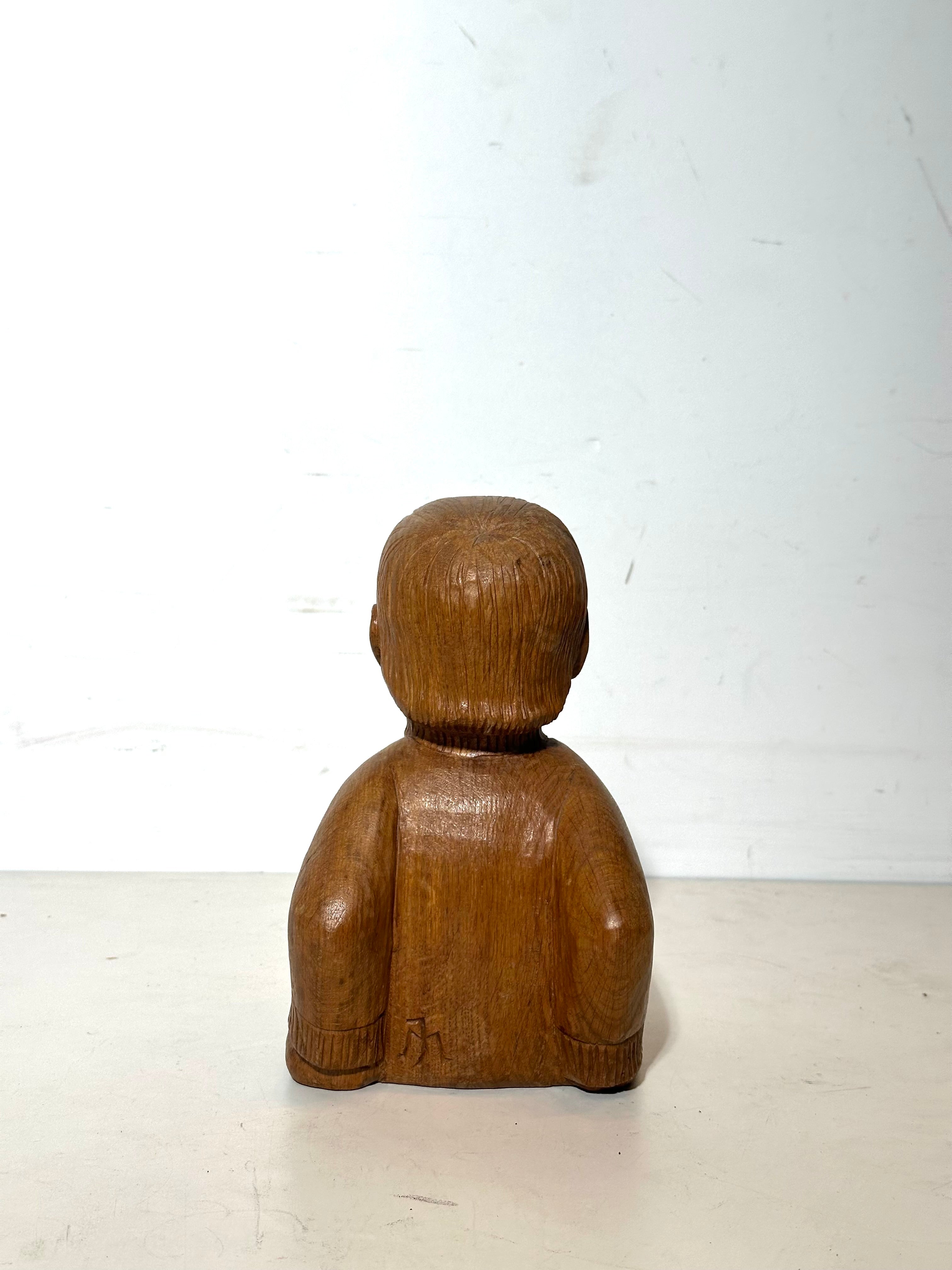 Gesneden houten sculptuur "Joris Minne"