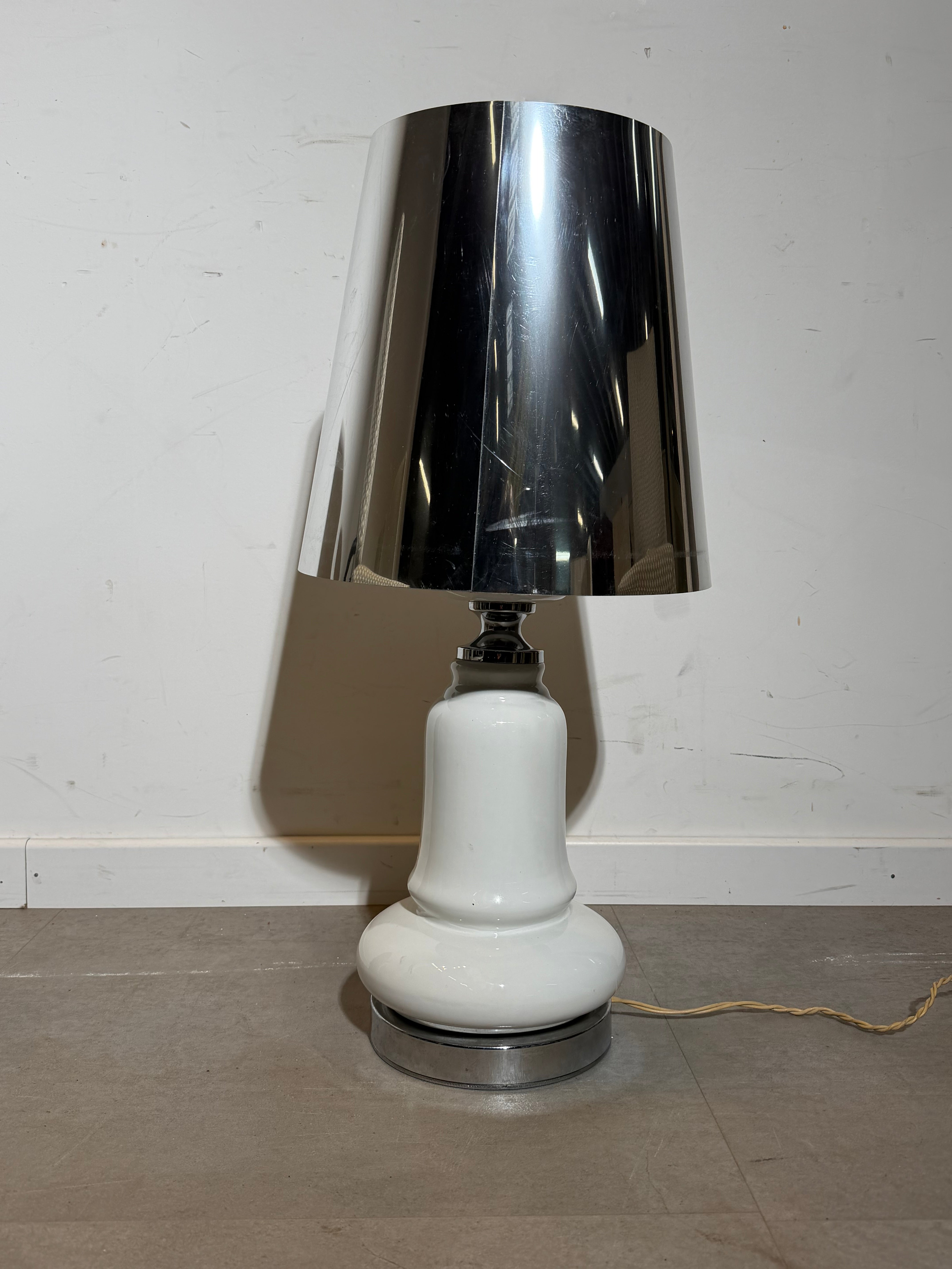Vintage Table Lamp with Chrome Shade