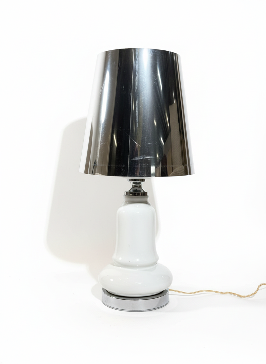 Vintage Table Lamp with Chrome Shade
