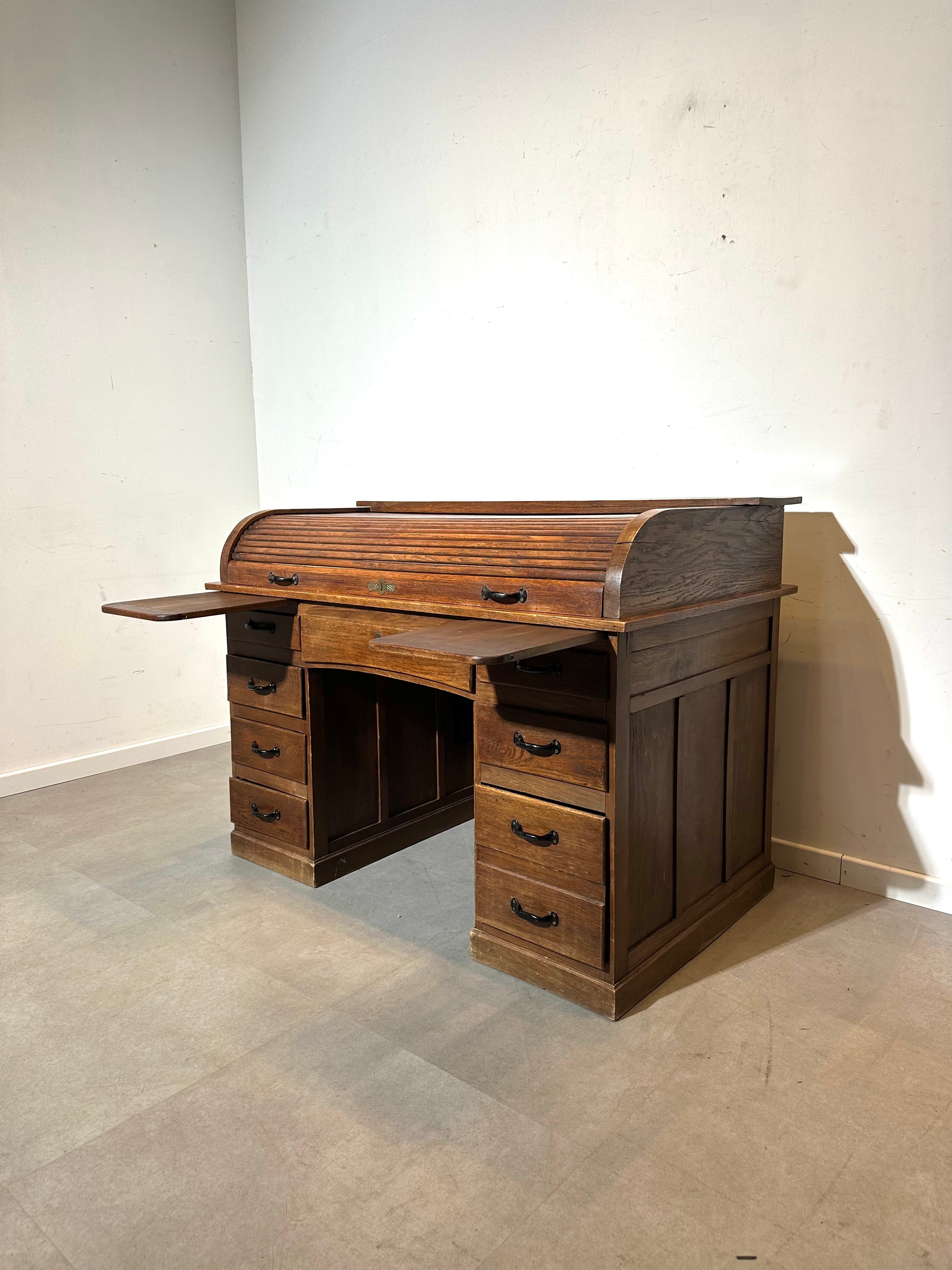 Antique Oak Roll-Top Desk
