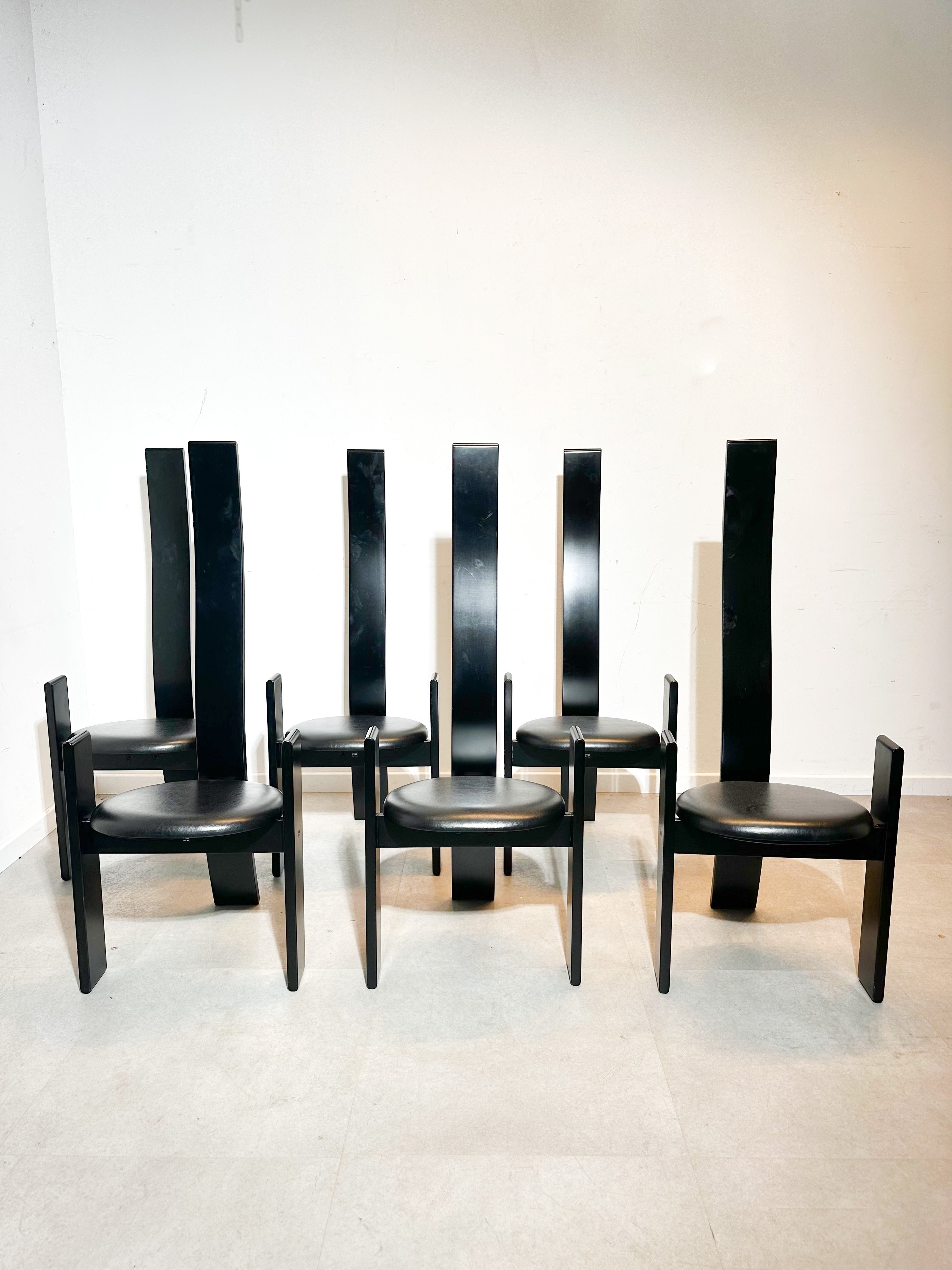 Set of Six “Golem” Chairs by Vico Magistretti for Poggi, 1960s