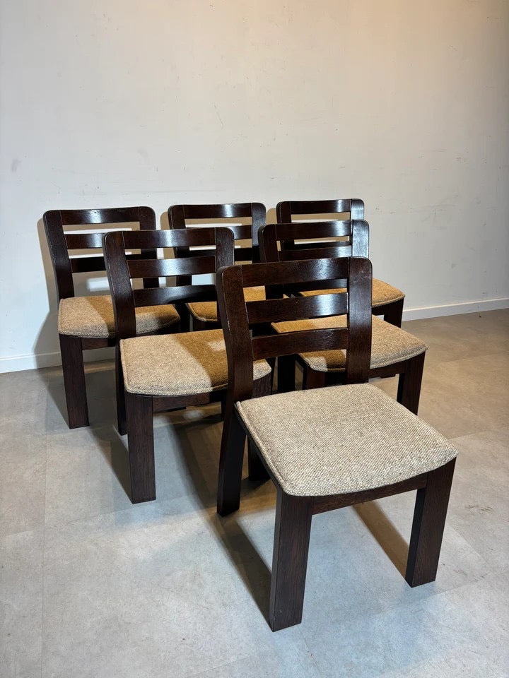 Set of six “Brutalist” chairs
