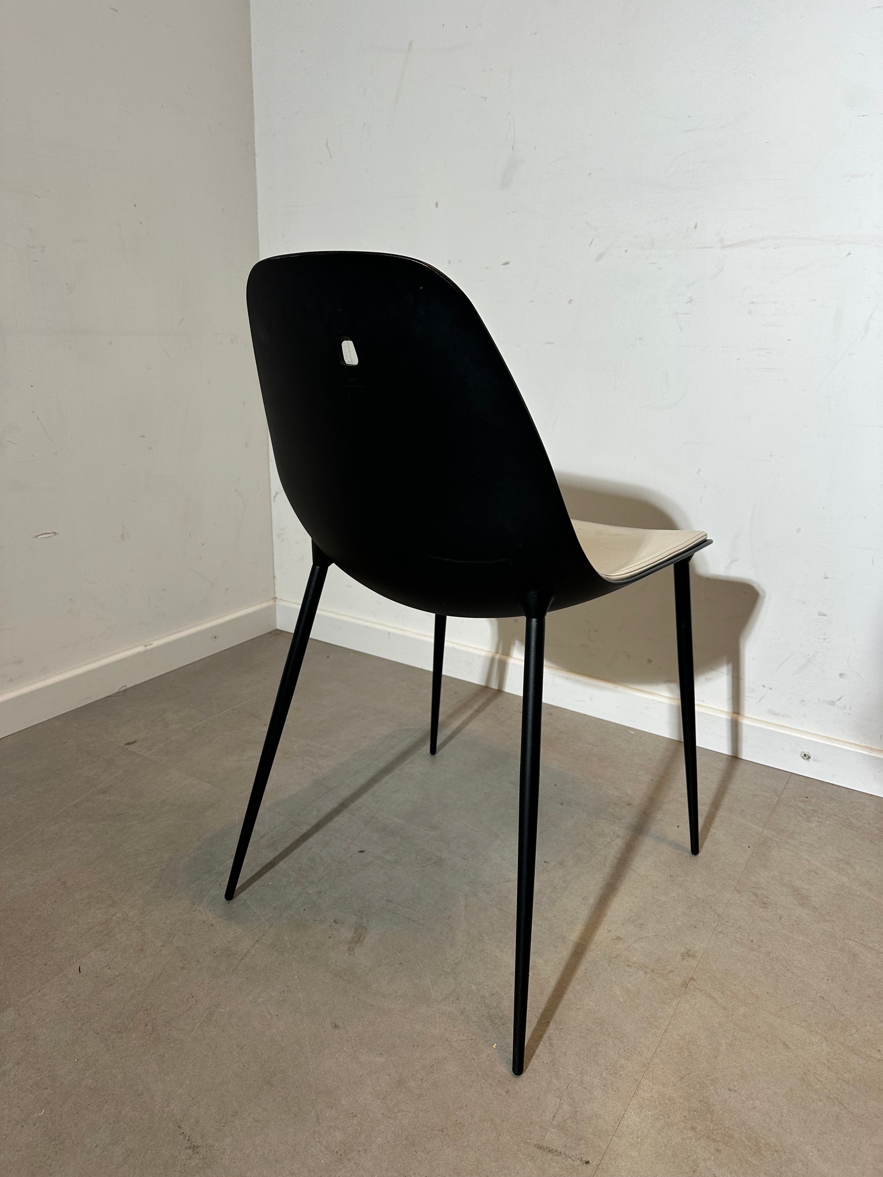 Joli Dining Chair – Black Frame with Pearl Leather - Price per piece